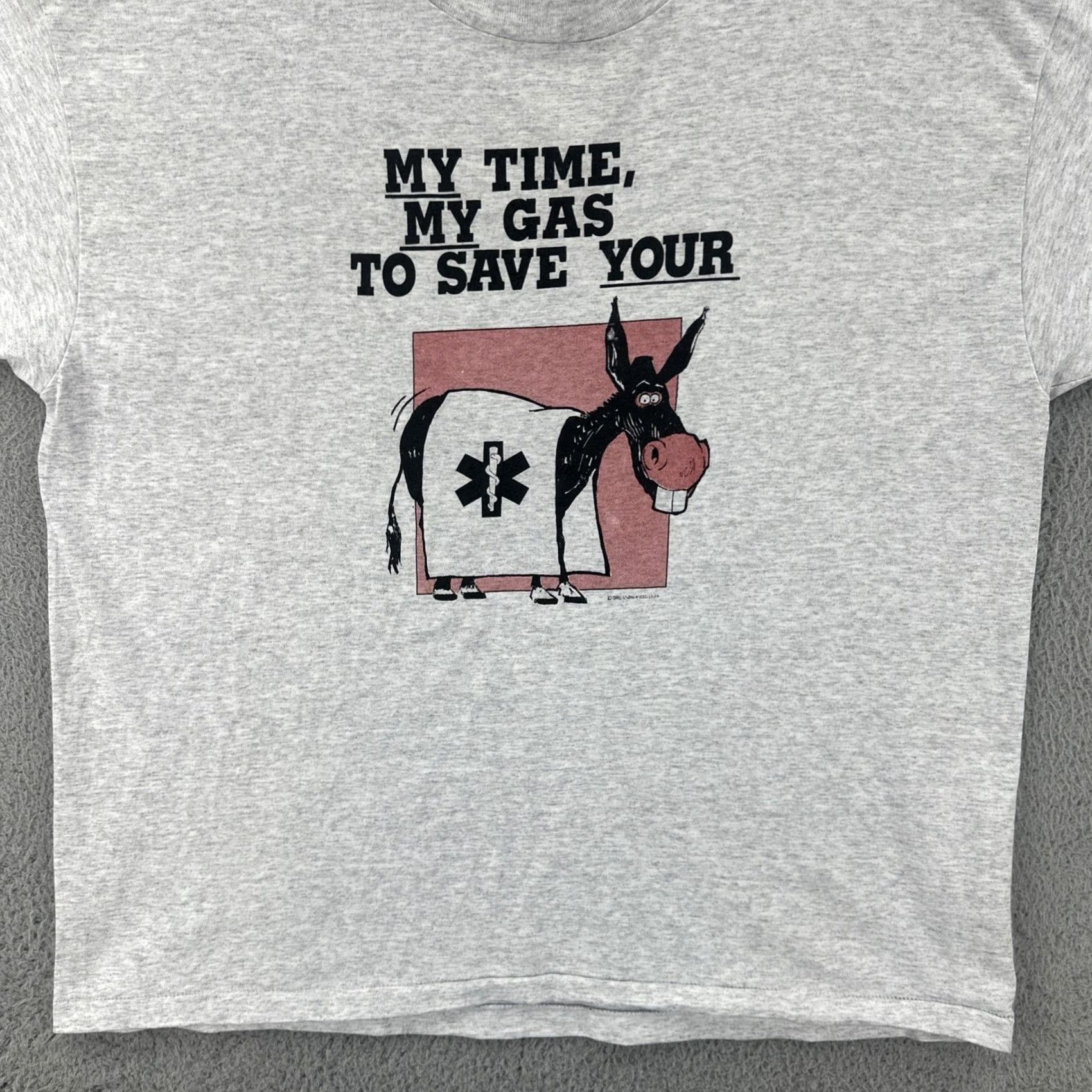 Hanes VINTAGE Hanes Men’s XL Gray T Shirt Made In USA 80s Funny Graphic Print Tee EUC Shirt Mens XL Gray 80s Funny Graphic Print Art Holiday? Size US XL / EU 56 / 4 - 4 Thumbnail