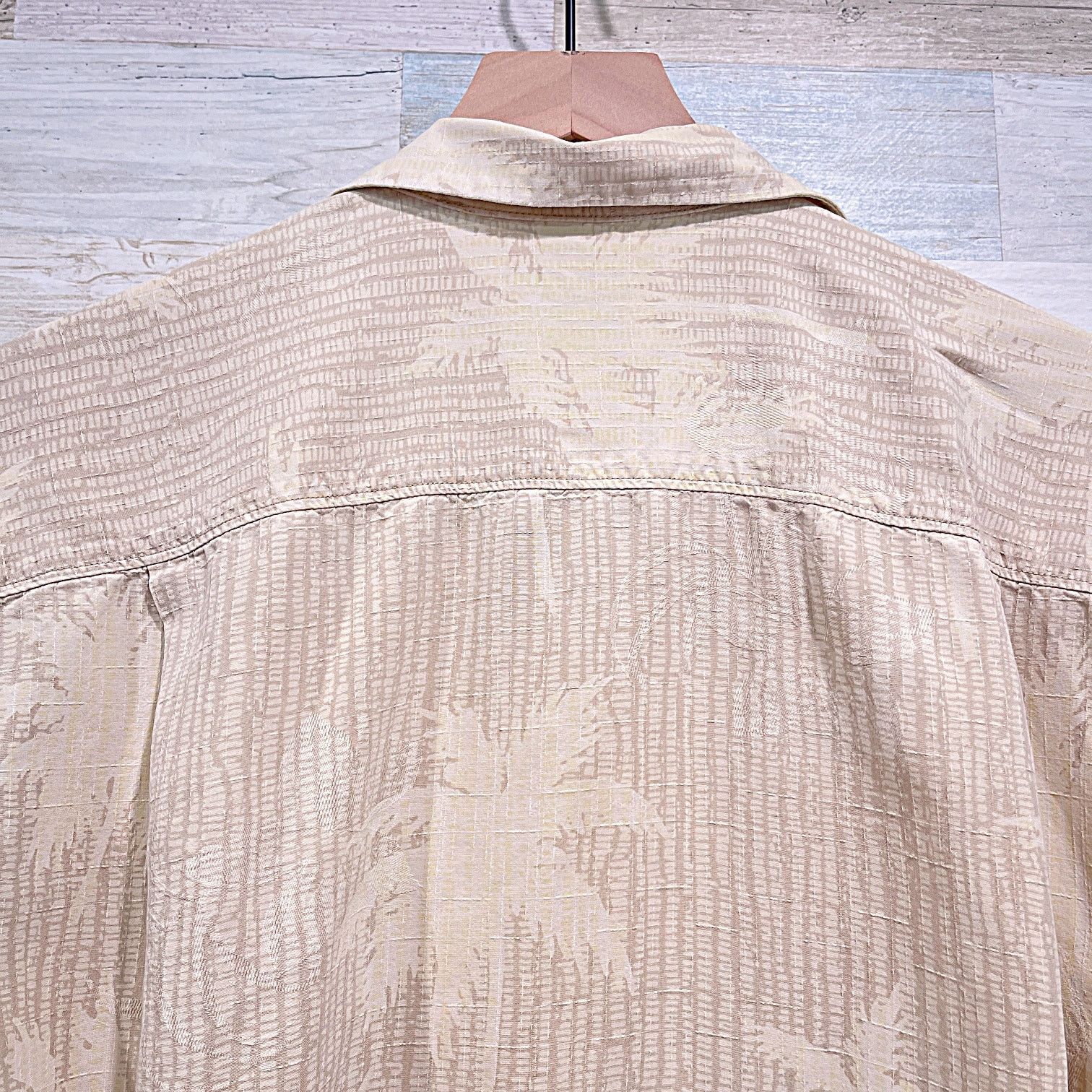 Tommy Bahama TOMMY BAHAMA 100% Silk Hawaiian Camp Shirt Khaki Mens Large Size US L / EU 52-54 / 3 - 5 Thumbnail