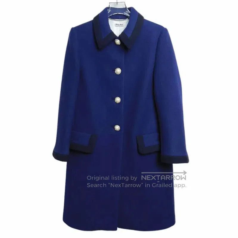 Miu Miu Miu Miu Women's Dark Blue Cotton Coat . Size M / US 6-8 / IT 42-44 - 1 Thumbnail
