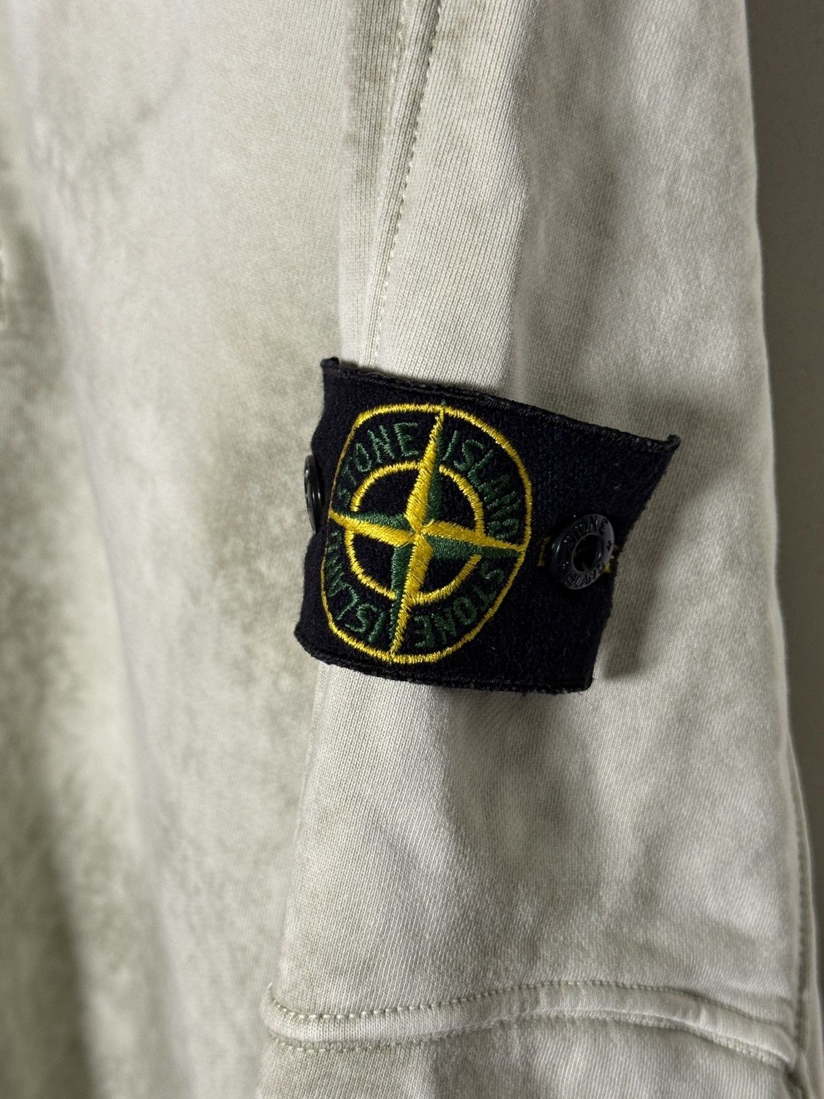 Stone Island half-zip hoodie hand corrosion