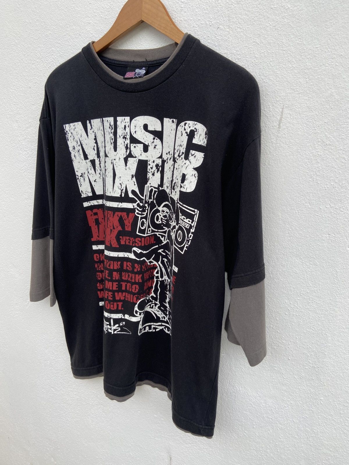 Vintage Vtg y2k Vintage Grass Hitter tee double sleeve hype beast Size US L / EU 52-54 / 3 - 4 Thumbnail