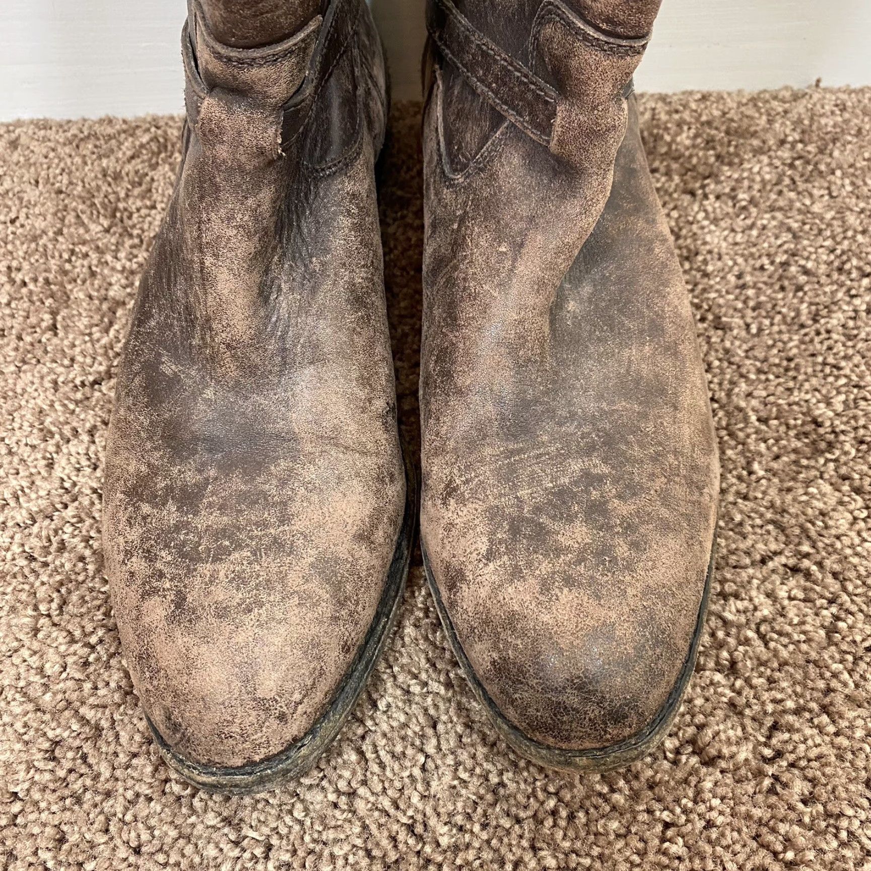 Frye FRYE Lindsay Plate Short Boots Womens 8.5 B Leather Dusty Graphite Stone Size 30" / US 8 / IT 44 - 5 Thumbnail