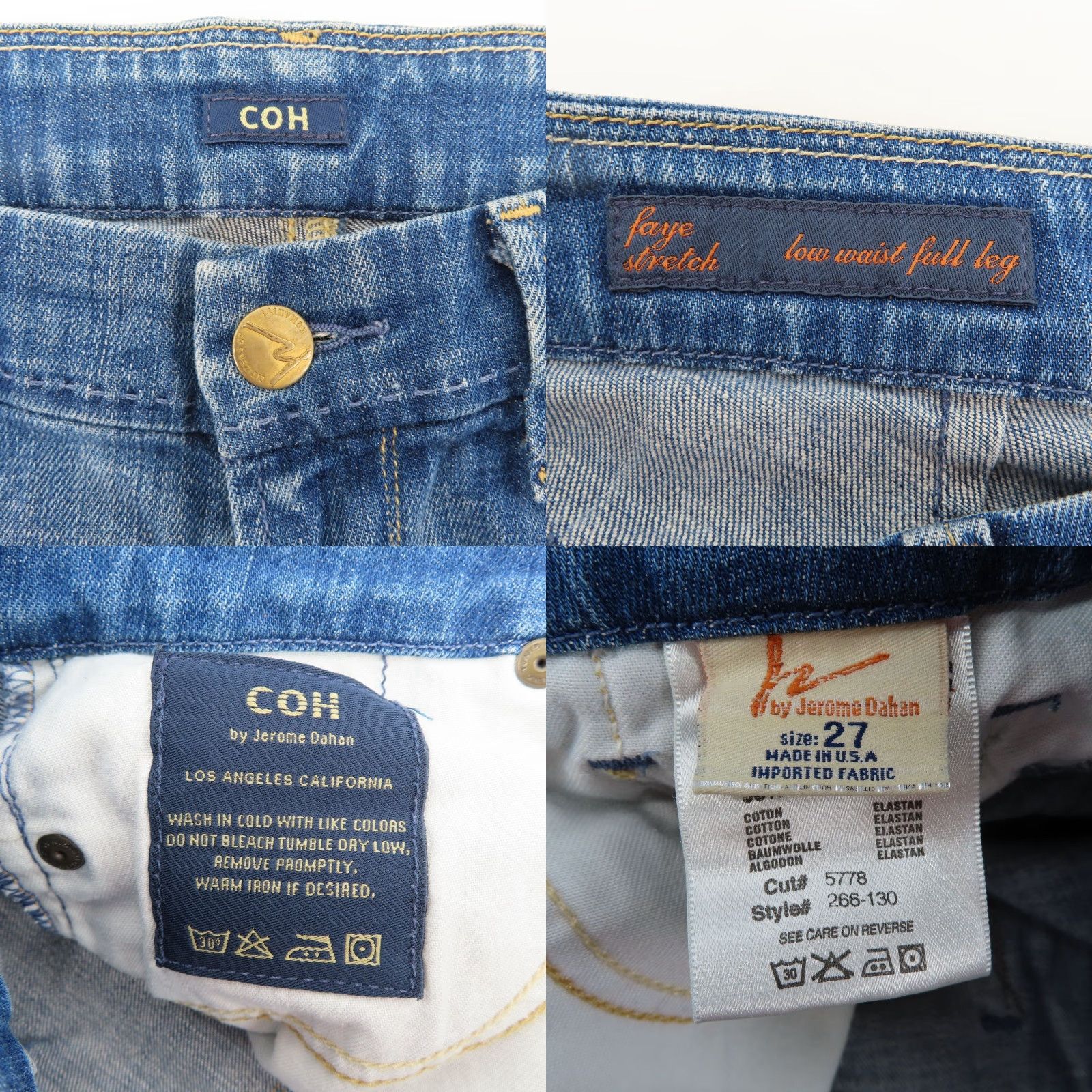 Citizens Of Humanity Citizens of Humanity Womens 27 Faye Low Waist Full Leg Denim Jeans Size 27" / US 4 / IT 40 - 8 Thumbnail