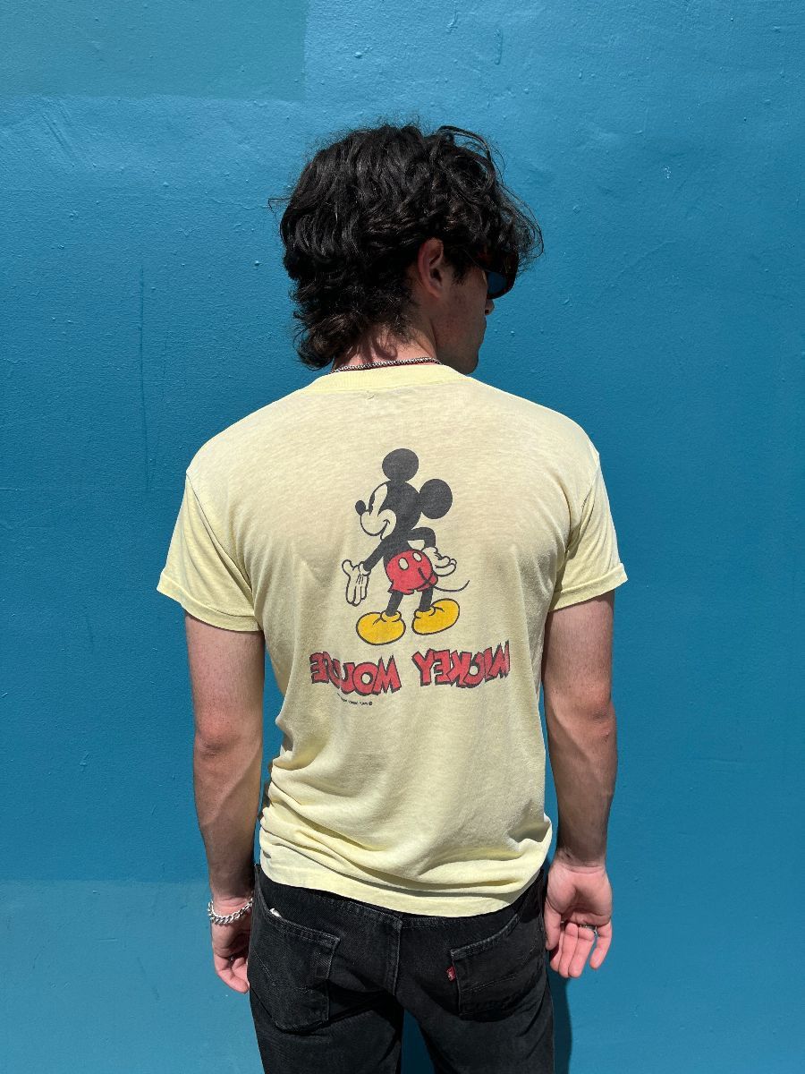 Band Tees × Mickey Mouse × Vintage 70's MICKEY MOUSE DOUBLE SIDE Size US M / EU 48-50 / 2 - 5 Thumbnail