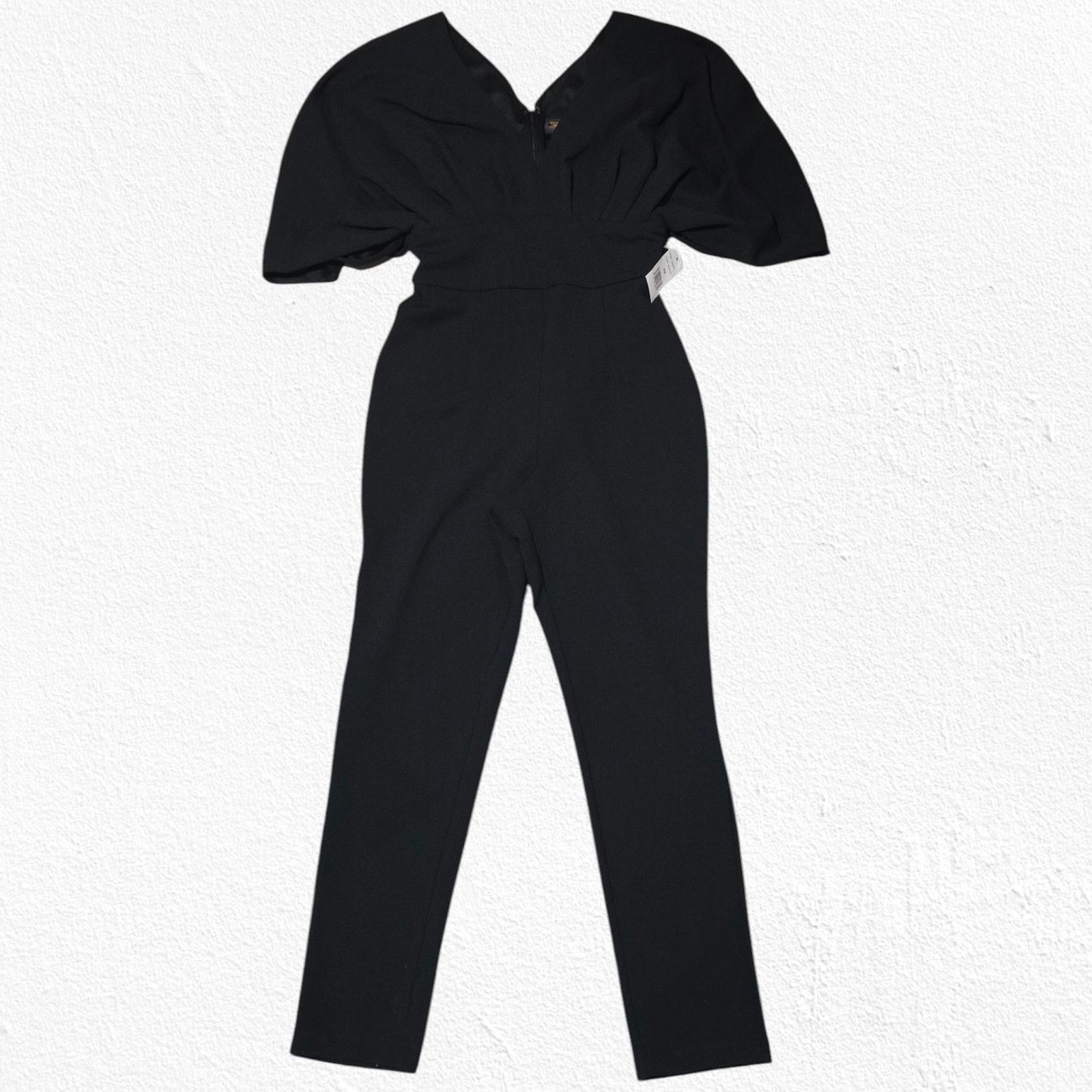 Other Black V Neck Drape Sleeve Jumpsuit Size XS Size 26" / US 2 / IT 38 - 2 Thumbnail