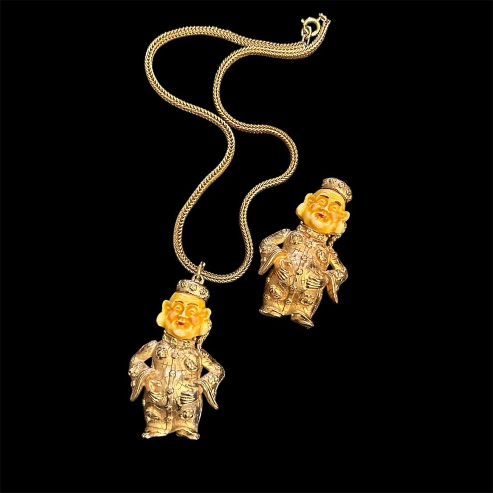 Vintage 70s Vintage NAPIER Asian Inspired Figural Necklace & Brooch Size ONE SIZE - 2 Thumbnail