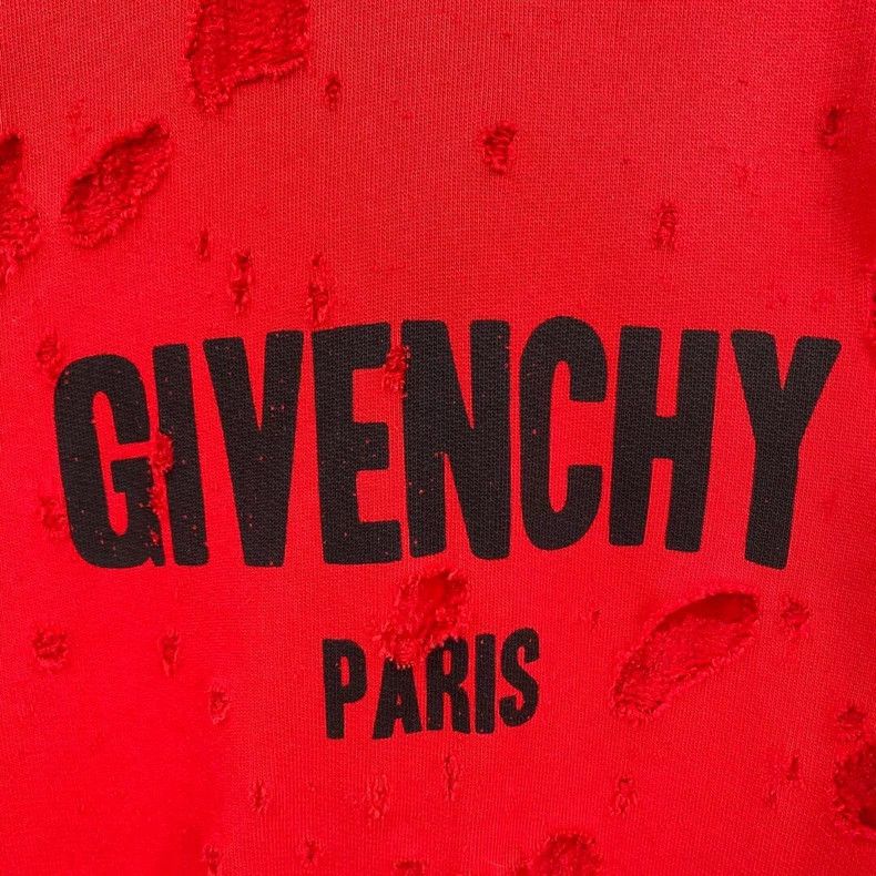 Givenchy Givenchy Red Big Destruction Hoodie Size US S / EU 44-46 / 1 - 3 Thumbnail