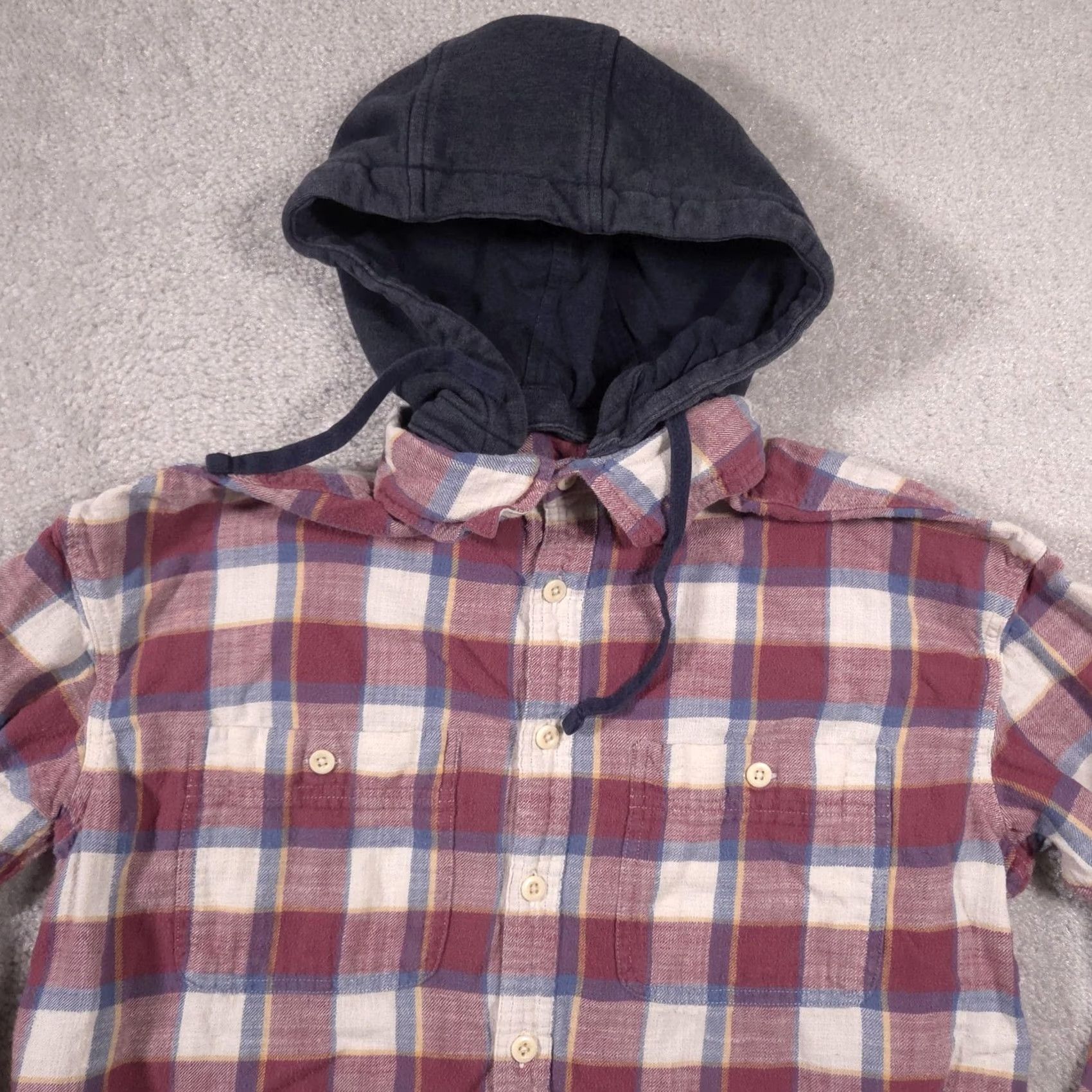 American Eagle Outfitters VINTAGE American Eagle Shirt Mens Medium Red Plaid Hooded Flannel Button Down Casual Size US M / EU 48-50 / 2 - 3 Thumbnail