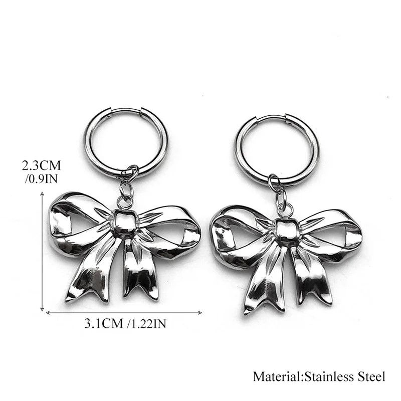 Jewelry Bow Knot Hoop Earrings Jewelry Gift Size ONE SIZE - 5 Thumbnail
