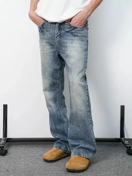 Jean y2k retro washed yuppie flared jeans Size US 32 / EU 48 - 4 Thumbnail
