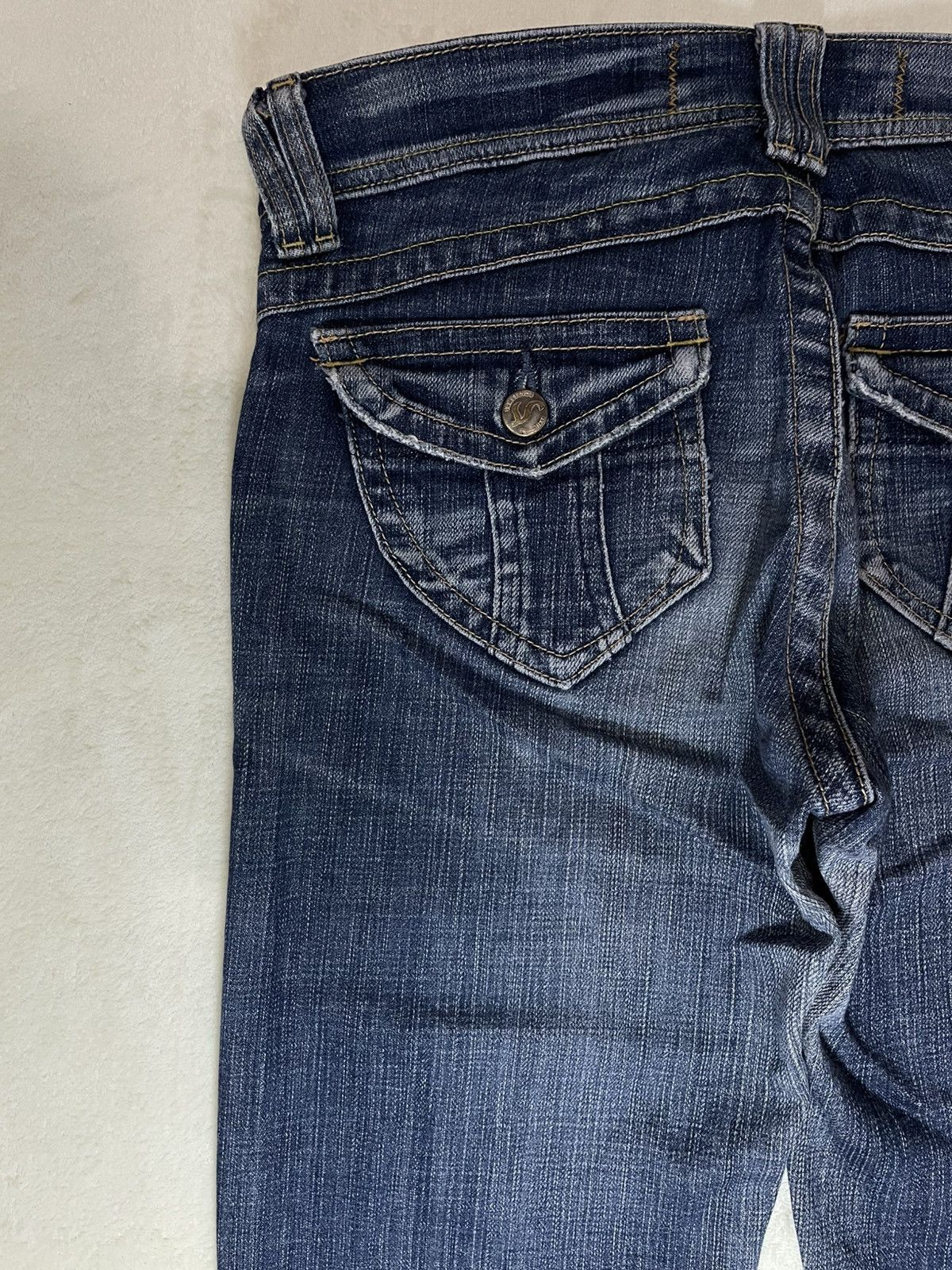 Edwin Vintage Something Edwin Mudwash Ripped Boot Cut Denim Jeans Size US 31 - 16 Thumbnail