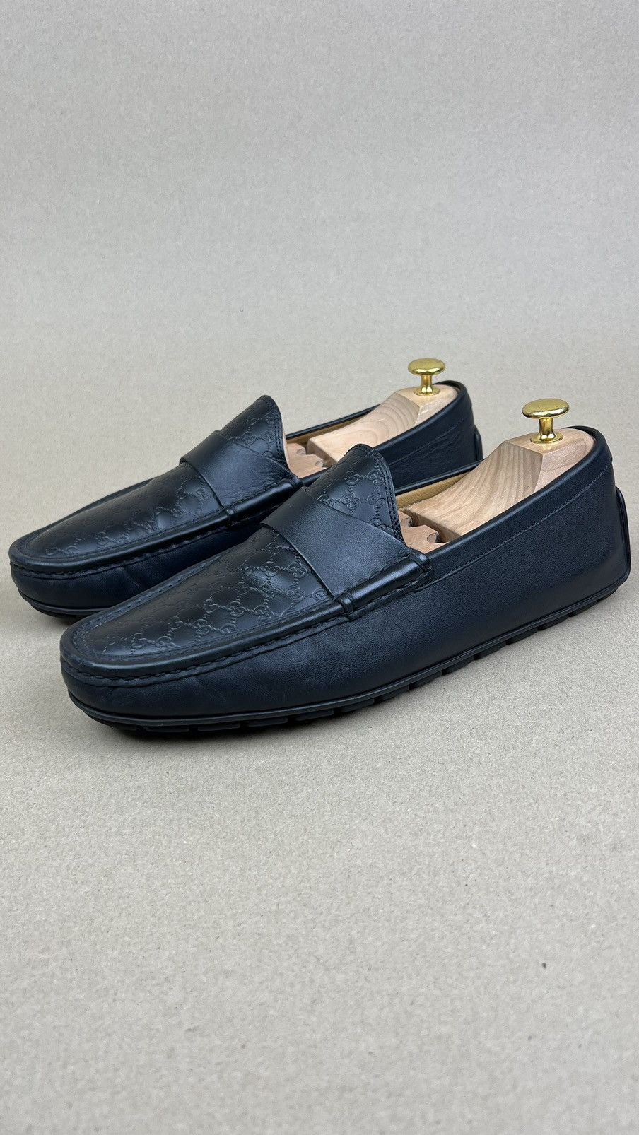 Gucci GUCCI Loafers Leather Moccasins Drivers Shoes GG Monogram Size US 10 / EU 43 - 1 Thumbnail