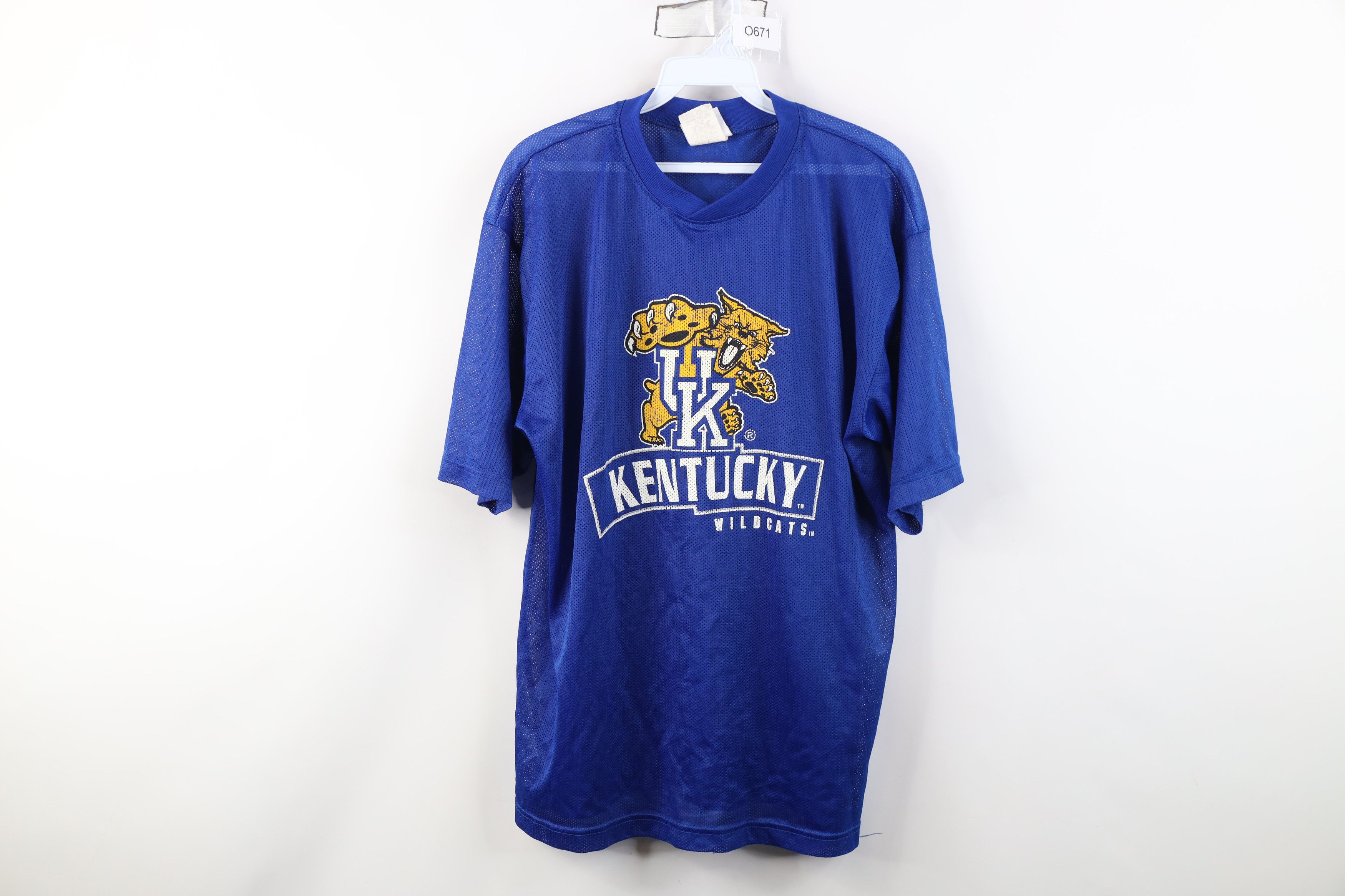 Vintage Vintage 90s University of Kentucky Mesh Jersey T-Shirt Blue Size US L / EU 52-54 / 3 - 1 Thumbnail