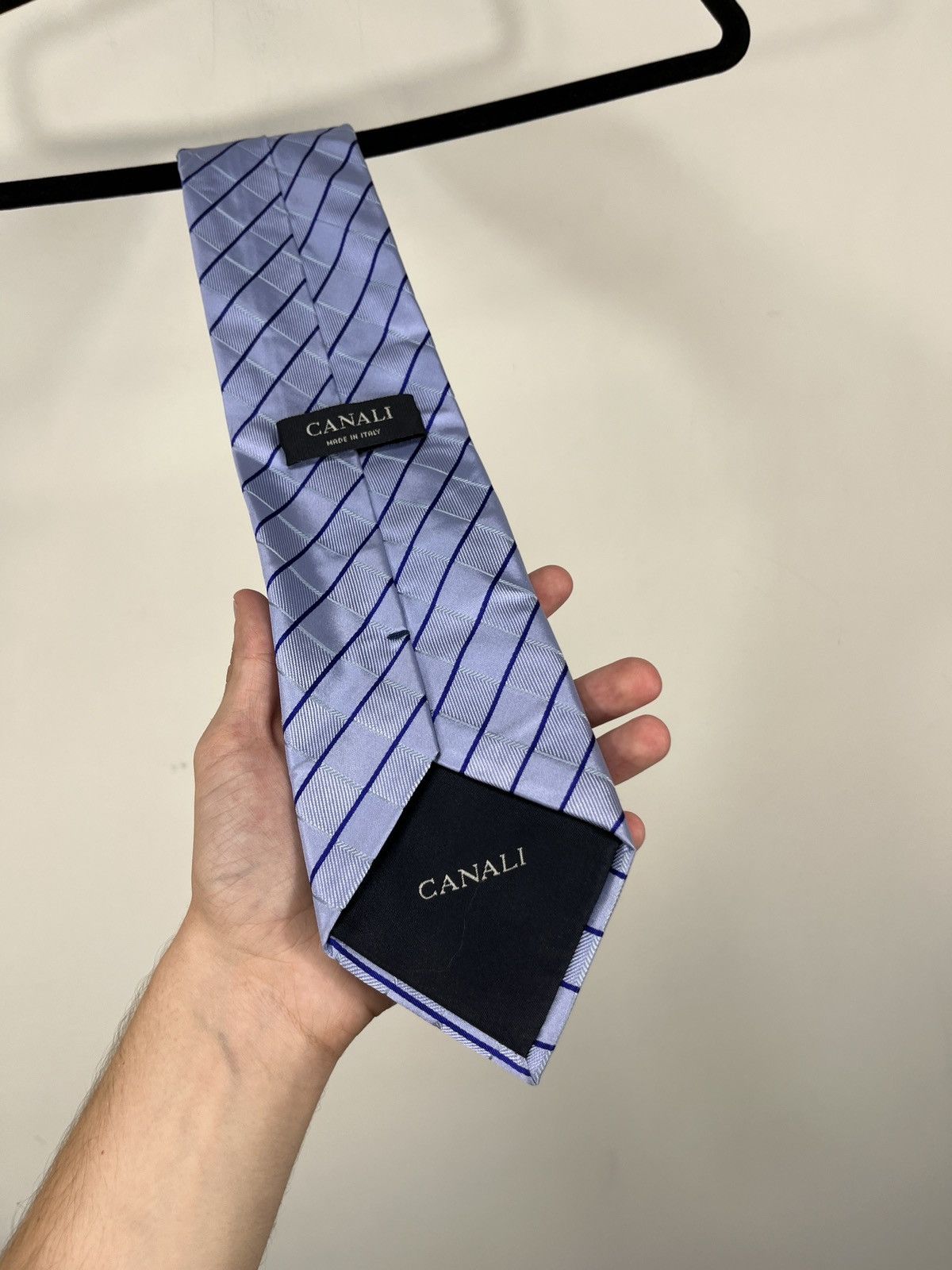 Canali Canali Checkered Blue Formal Luxury Silk Tie Size ONE SIZE - 3 Thumbnail