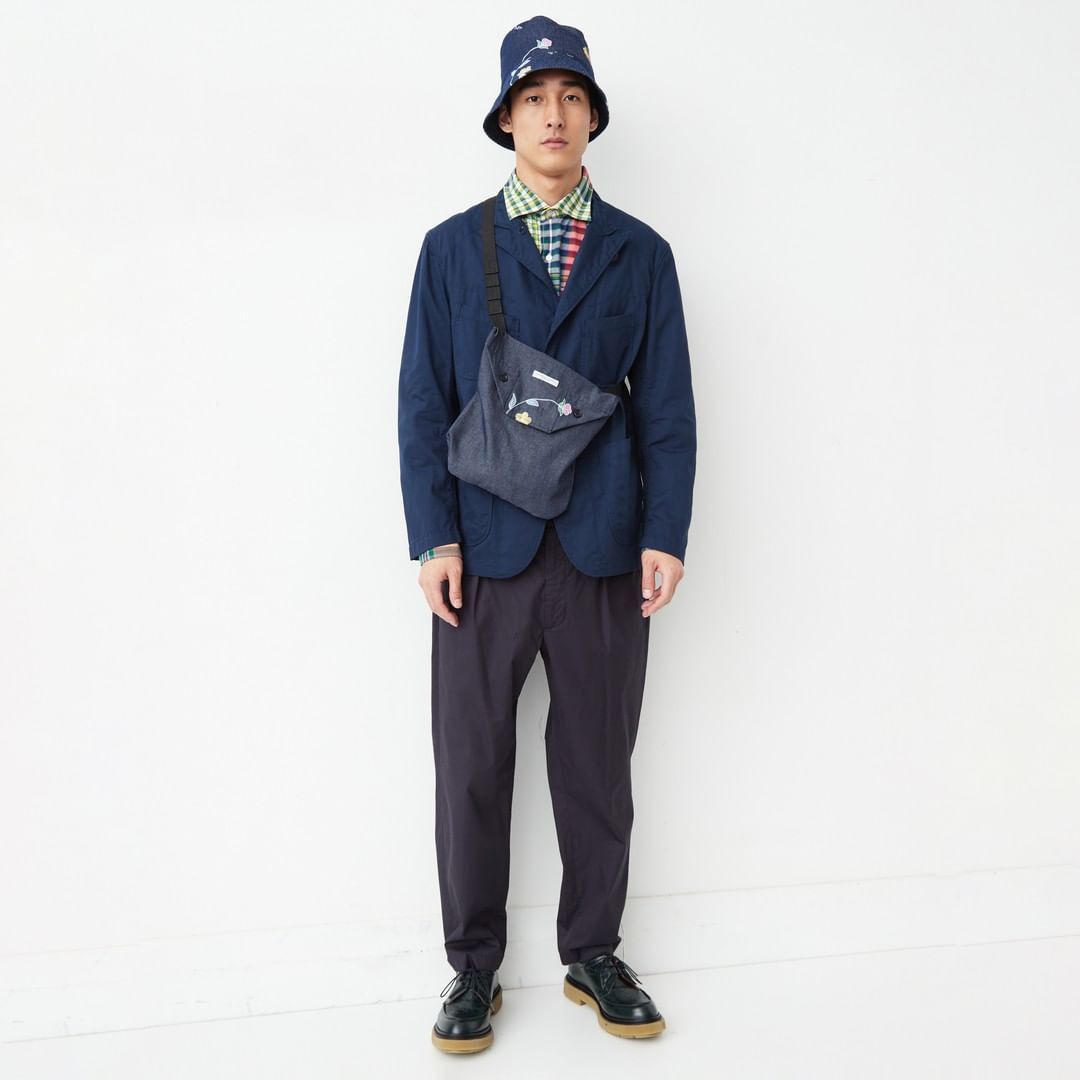 Engineered Garments INDIGO DENIM FLORAL EMBROIDERY BUCKET HAT Size ONE SIZE - 5 Thumbnail