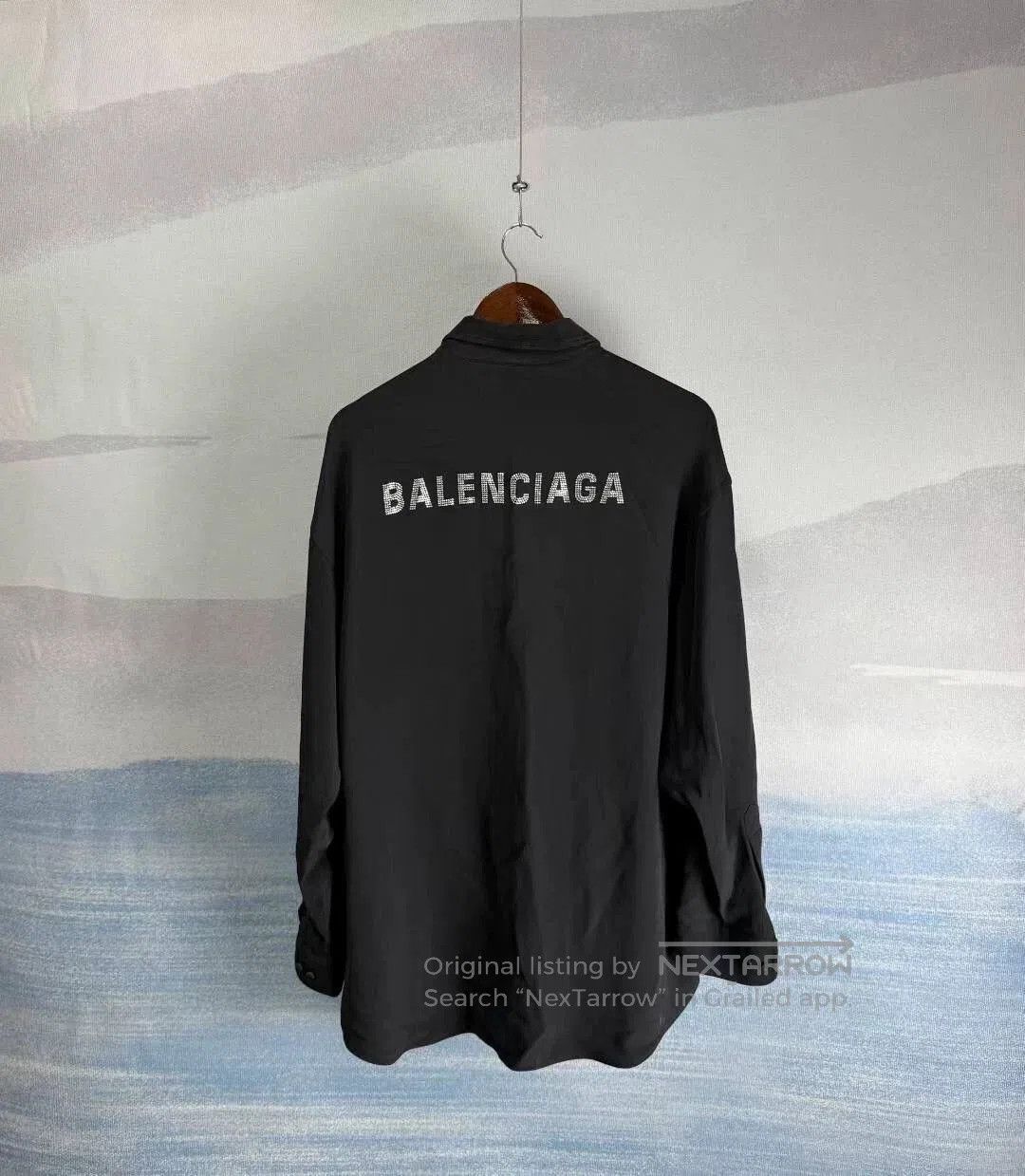 Balenciaga Balenciaga Black Crystal Letter Shirt SS23. Size US M / EU 48-50 / 2 - 3 Thumbnail