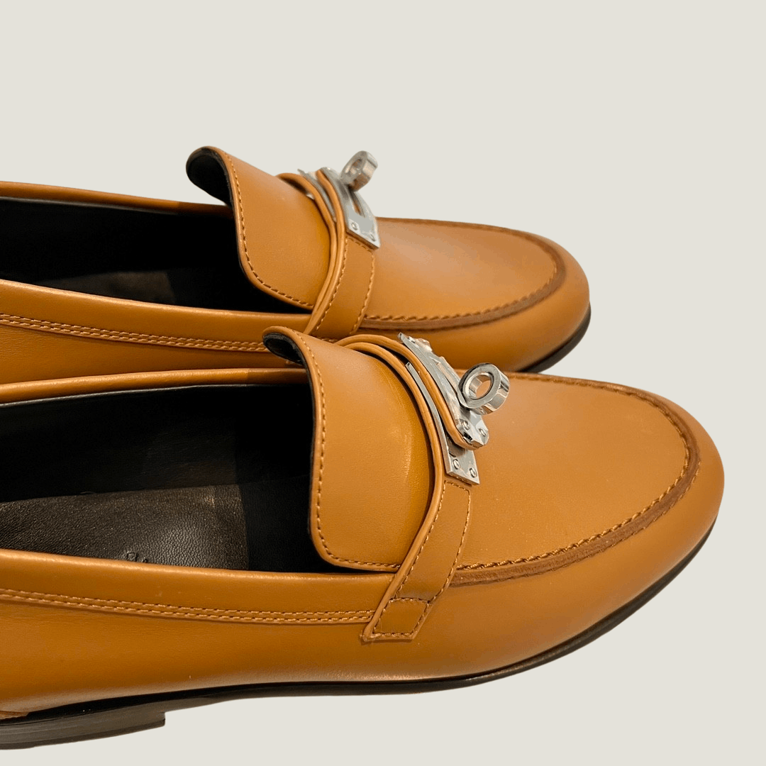 Hermes Hermes Destin Naturel Leather Kelly Buckle Loafers Size US 8 / IT 38 - 7 Thumbnail