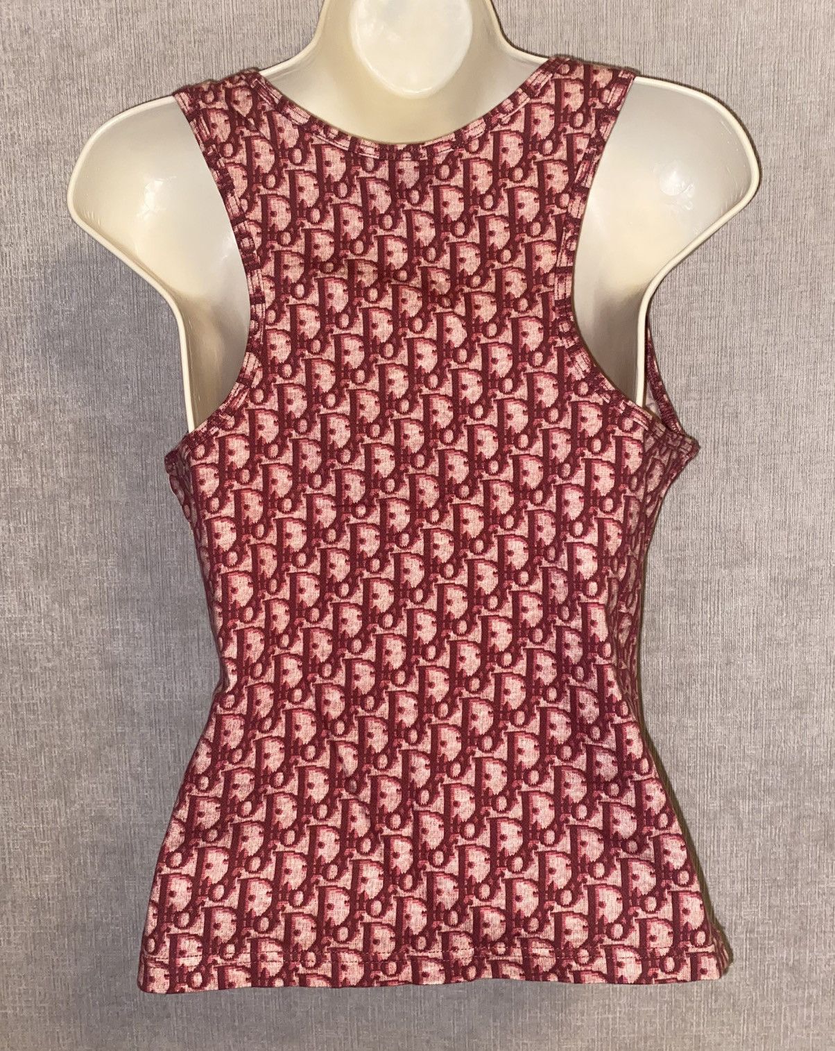 Dior × Vintage Christian Dior RED Oblique monogram Tank top Size L / US 10 / IT 46 - 4 Thumbnail