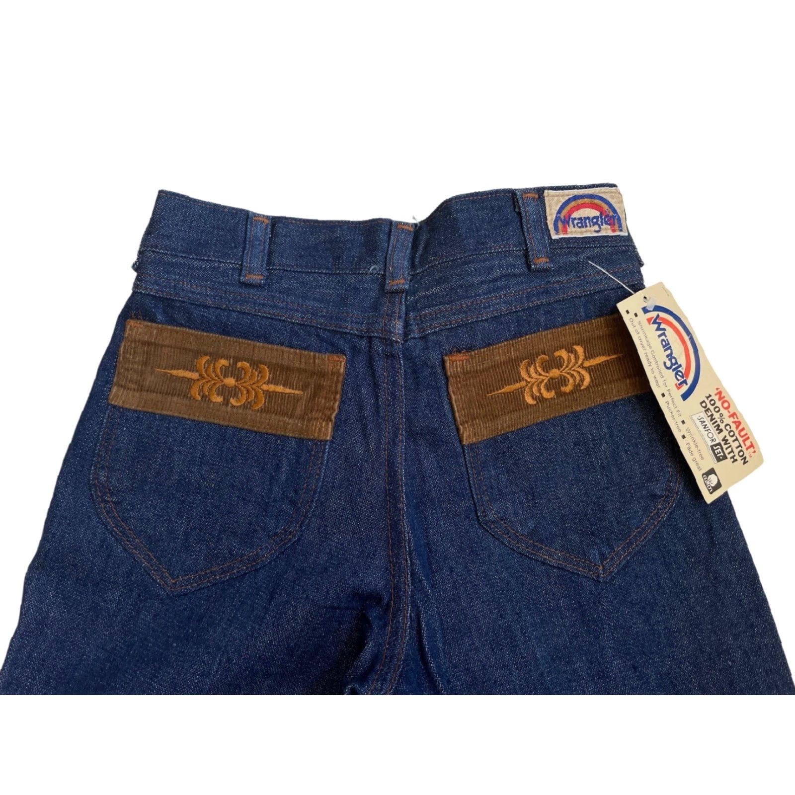 Wrangler VINTAGE Wrangler Lancer Jeans Pant Straight Leg 27x36 NWT 70s NOS Made USA Mens Denim Blue 1970s USA Size US 27 - 5 Thumbnail