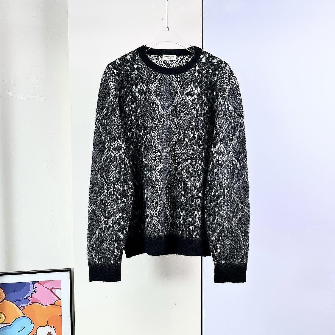 Saint Laurent Paris Saint Laurent Jacquard Pattern Sweater Size L Size L / US 10 / IT 46 - 1 Thumbnail