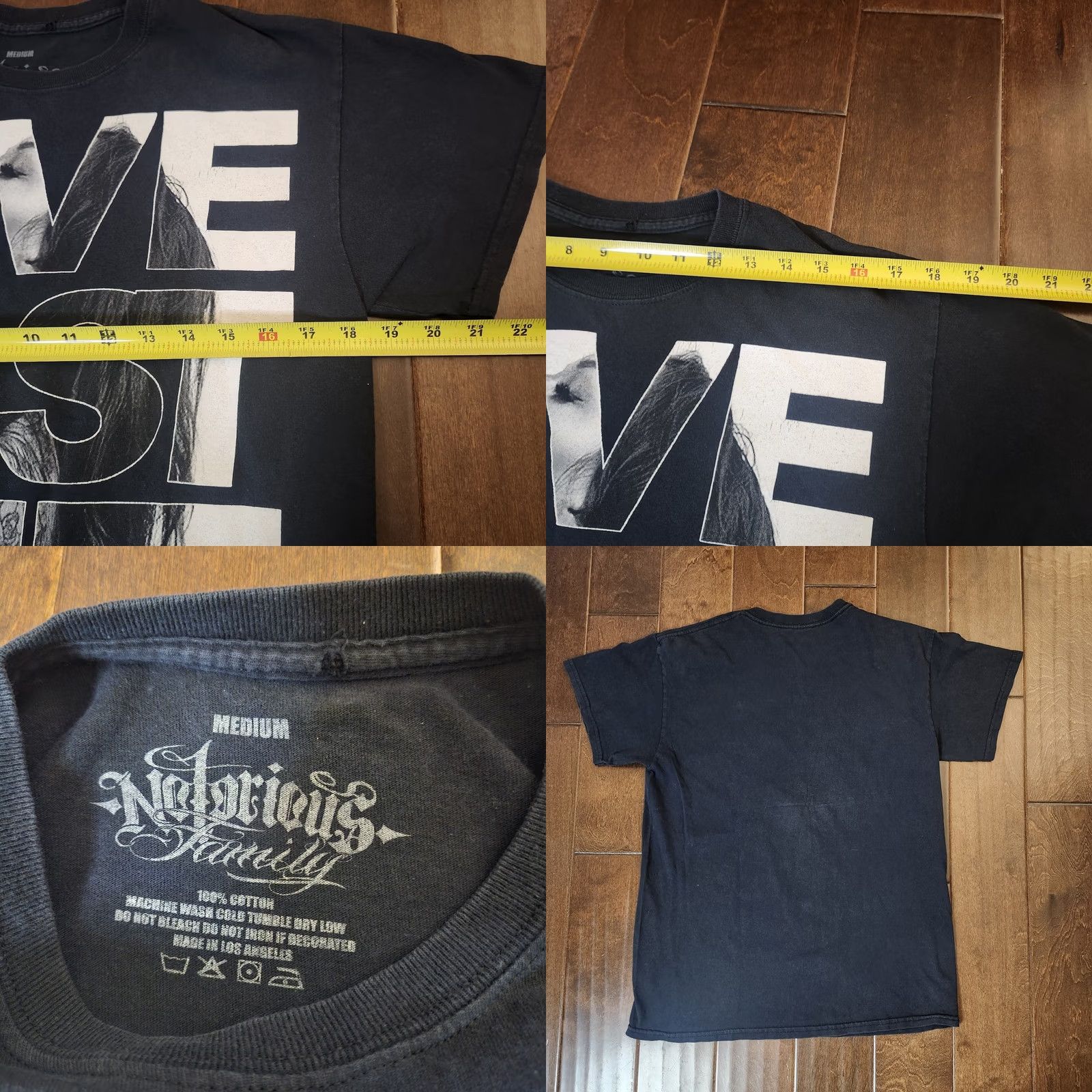 Vintage Notorious Family T-Shirt Live Fast Die Last Graphic Crew Neck Black M Men Short Sleeve Graphic Tee Music Shirt Size US M / EU 48-50 / 2 - 8 Thumbnail
