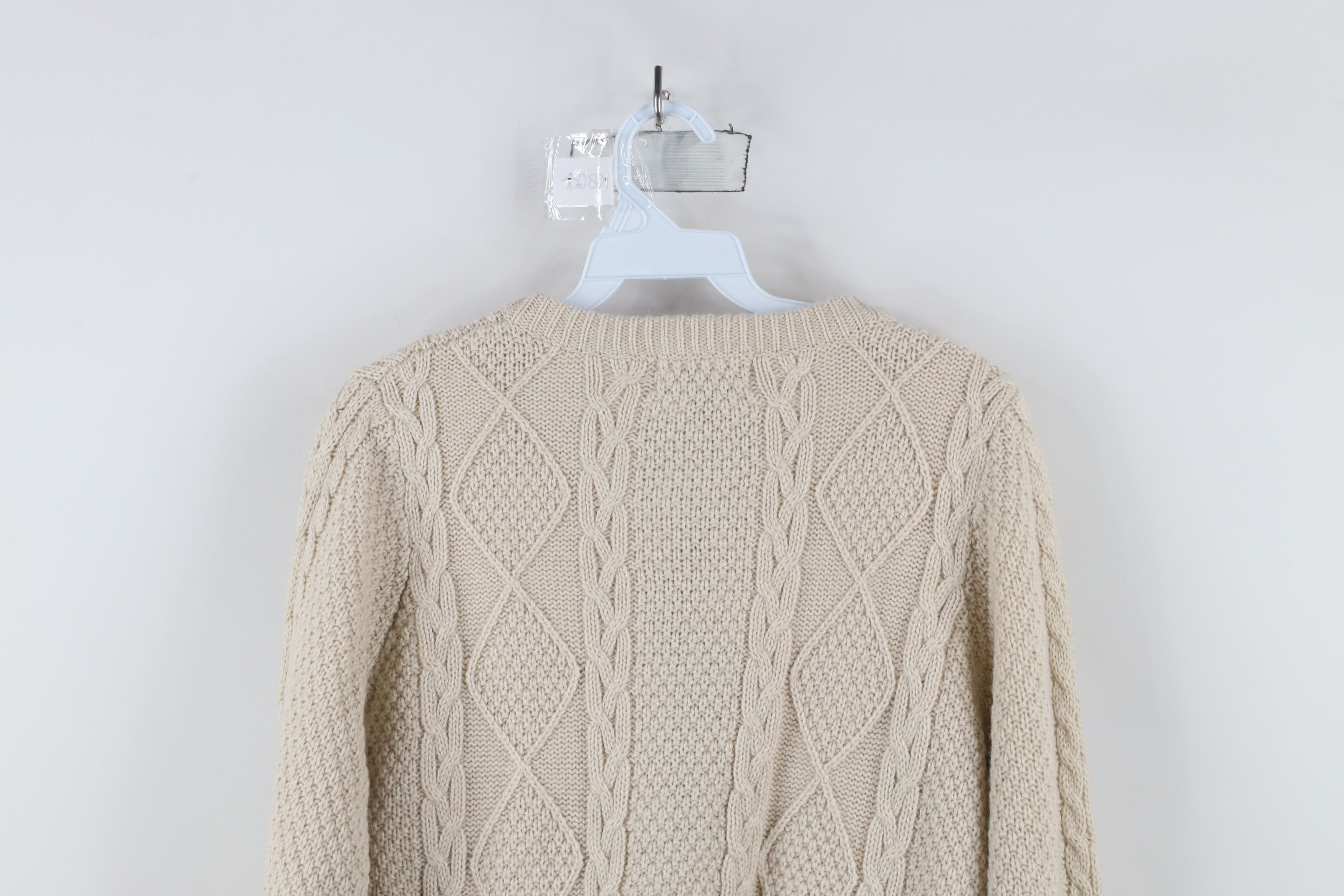 Vintage NOS Vintage Fisherman Knit Elbow Patch Cardigan Sweater Size M / US 6-8 / IT 42-44 - 10 Thumbnail