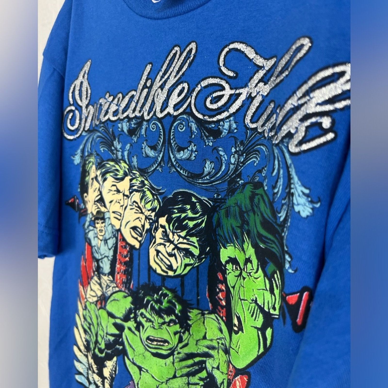 Marvel Comics 2008 MARVEL INCREDIBLE HULK BIG PRINT SHIRT YOUTH L RARE Y2K Size US S / EU 44-46 / 1 - 2 Thumbnail
