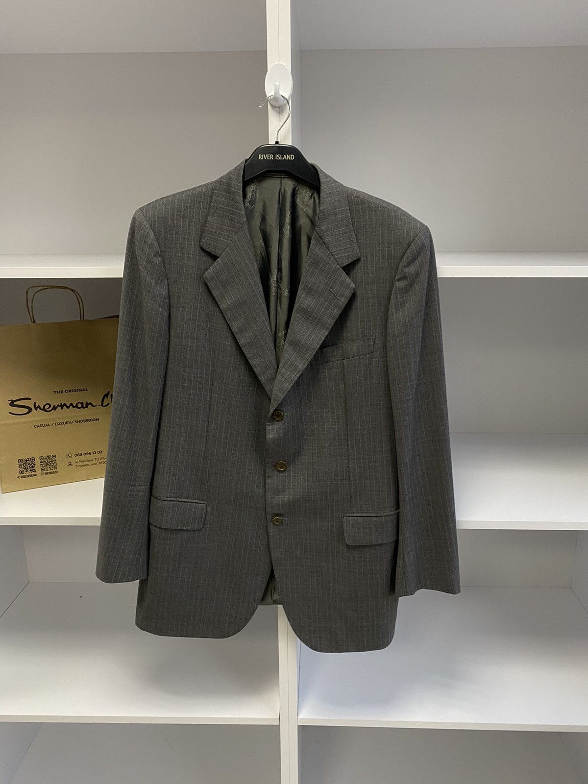 Brioni × Designer × Vintage Vintage Brioni Luxury Old Money Style Gray Blazer Size 54R - 4 Thumbnail