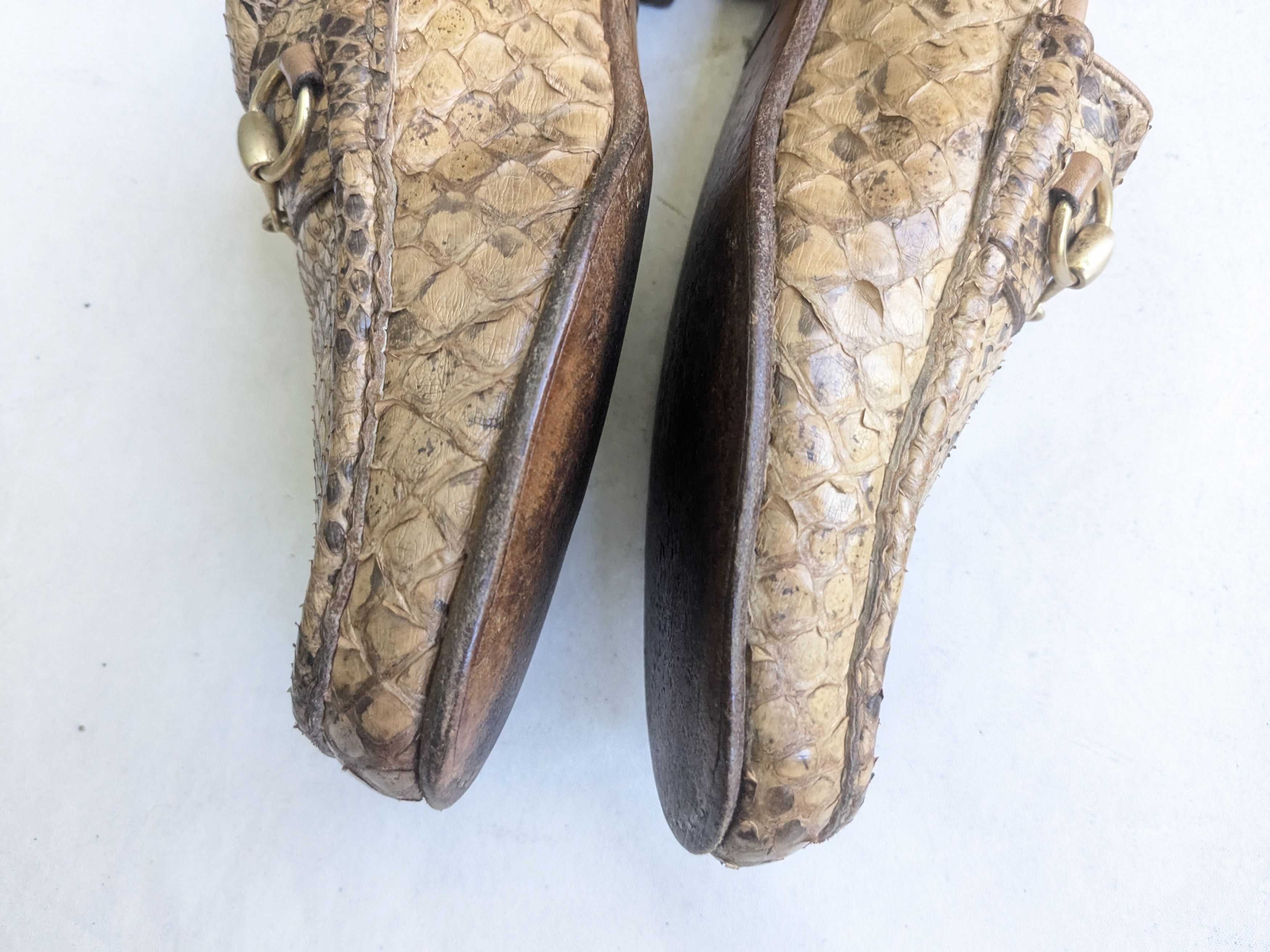 Gucci Gucci Horsebit Loafers Brown Python Snakeskin Leather 10 Size US 10 / EU 43 - 6 Thumbnail
