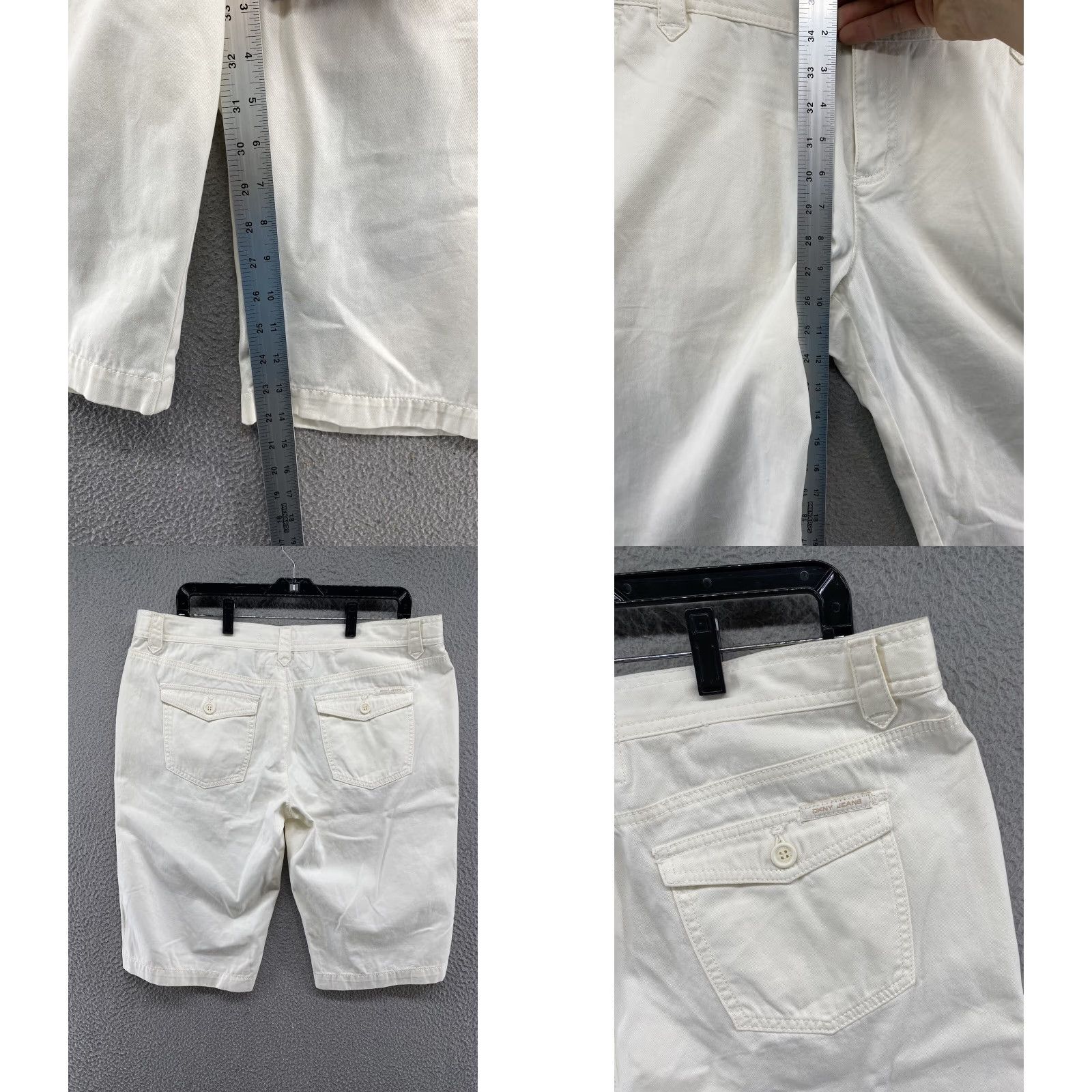 DKNY VINTAGE DKNY Jeans White Ivory Bermuda Shorts Women 14 Ivory Bermuda Shorts Womens DKNY Jeans 14 Size 36" / US 14 / IT 50 - 8 Thumbnail