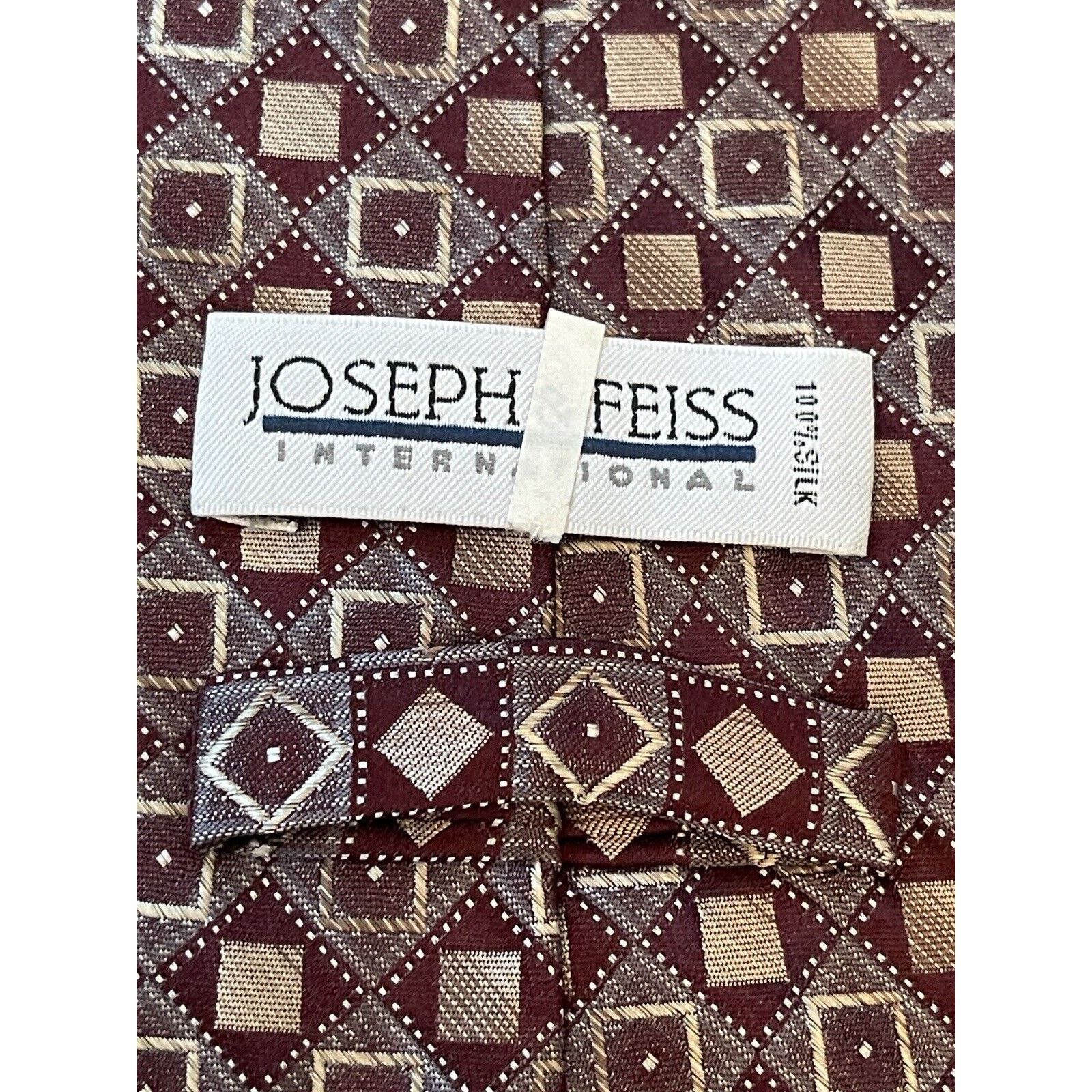 Joseph & Feiss Joseph & Feiss International Burgundy Hand Made Silk China Size ONE SIZE - 8 Thumbnail