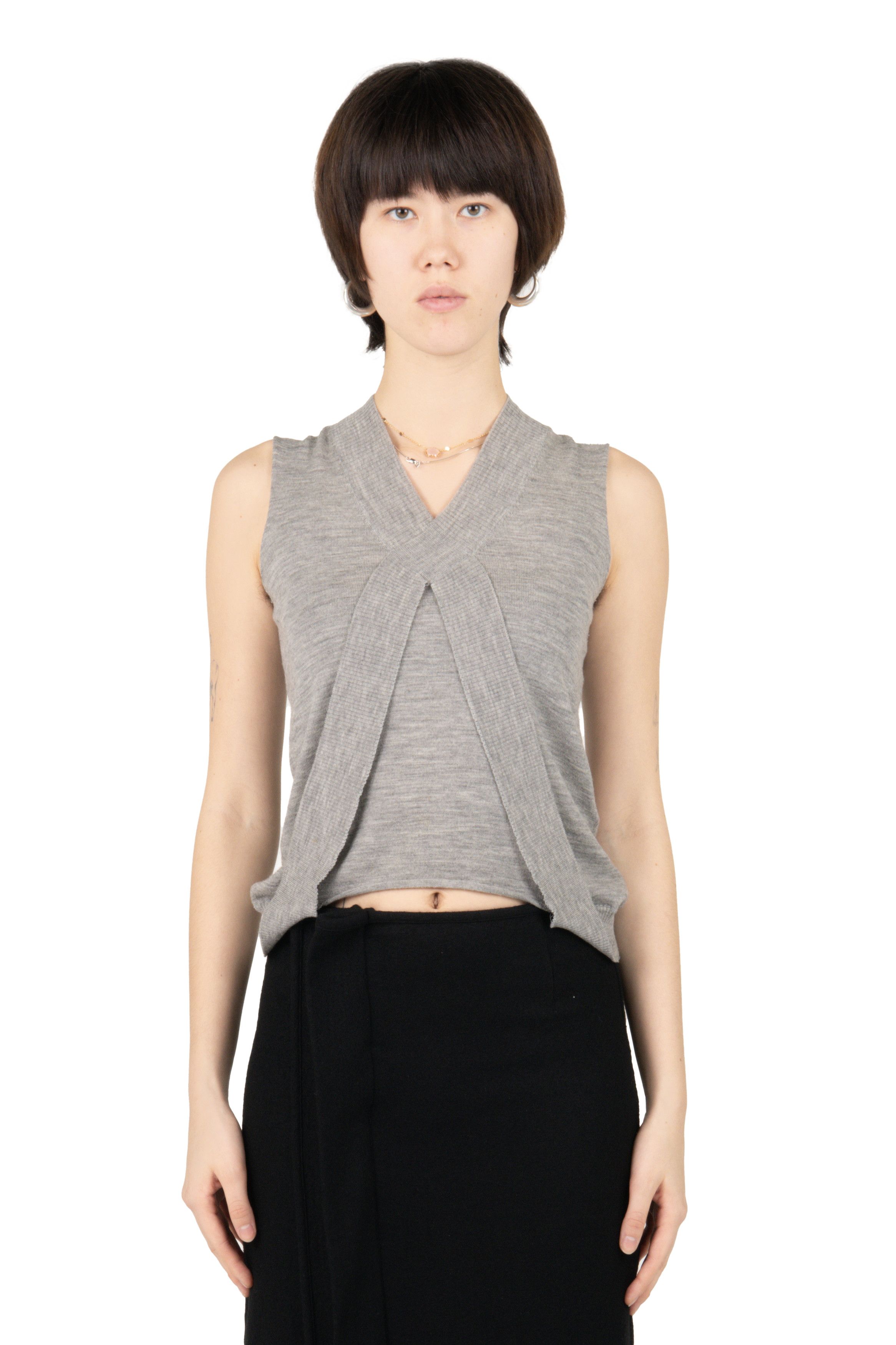 image of Undercover Aw05 "arts&craft" Grey Wool Top, Women's (Size Small)