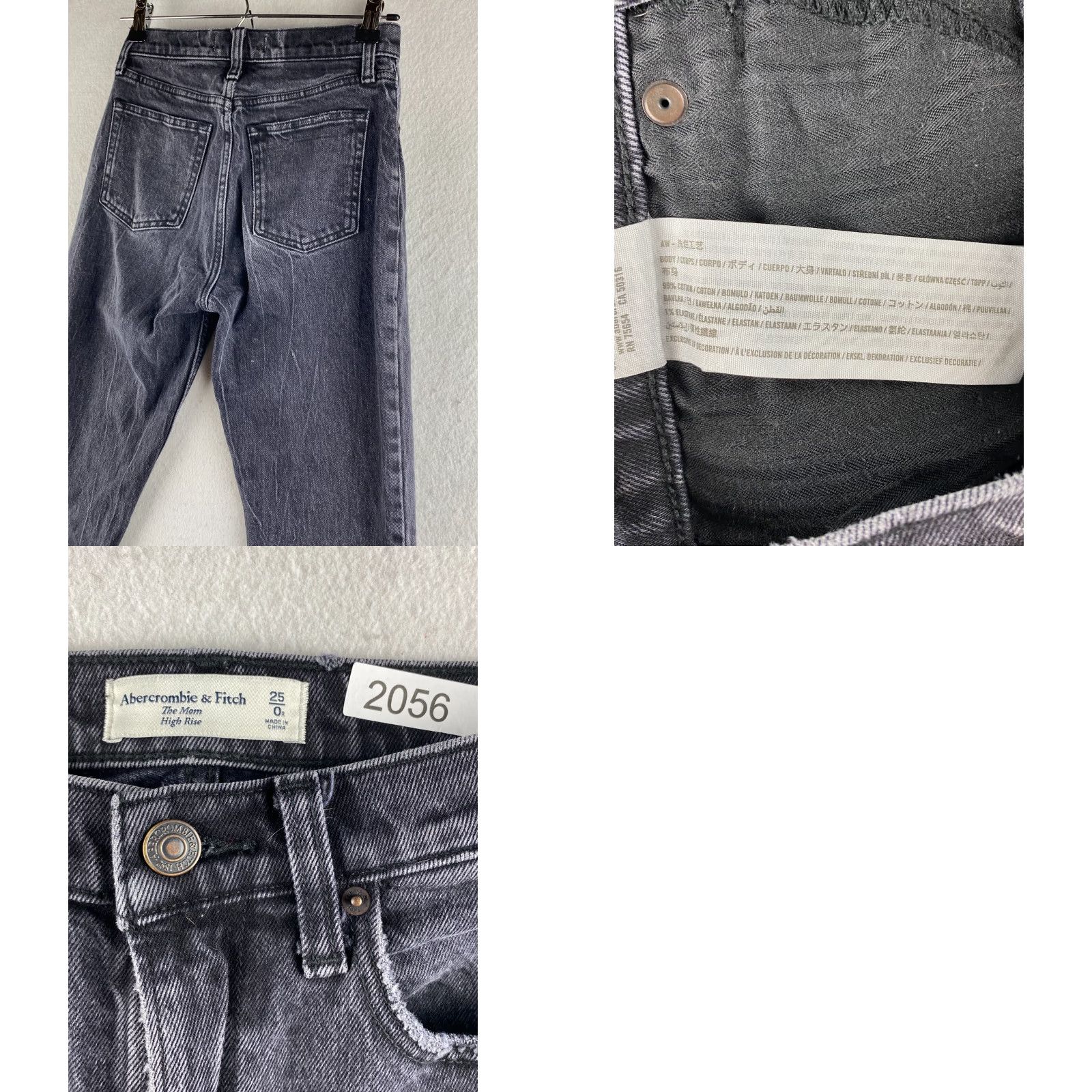 Abercrombie & Fitch Abercrombie & Fitch Jeans Womens 25 Black Mom High Rise Denim Acid Wash Size 42" / US 20 - 11 Thumbnail