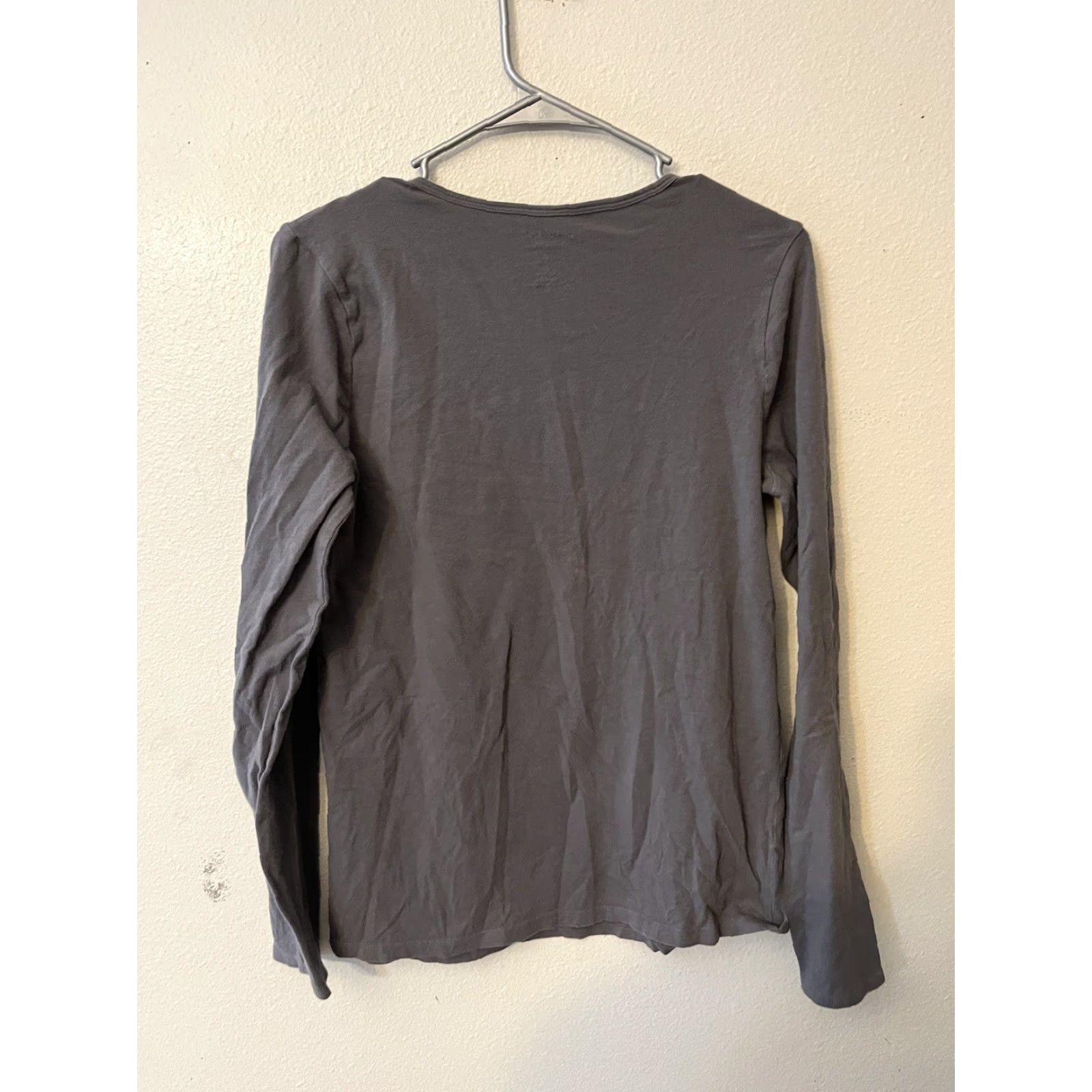 Calvin Klein Calvin Klein T-Shirt Shirt Women Long Sleeve Crew Neck L Gray 100% Cotton Basic Casual Classic Fit Size L / US 10 / IT 46 - 3 Thumbnail