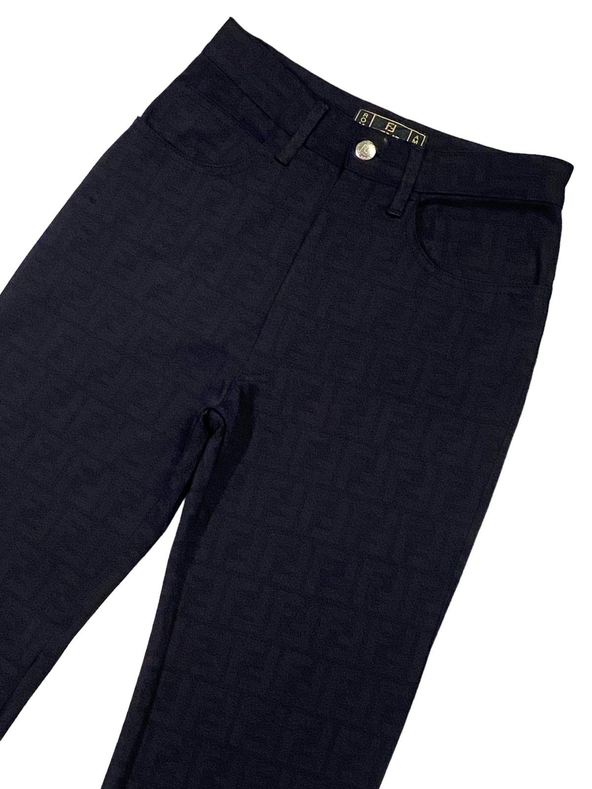 Fendi Vintage Fendi Zucca Monogram Stretch Black Pants Size 25" / US 0 / IT 36 - 15 Thumbnail
