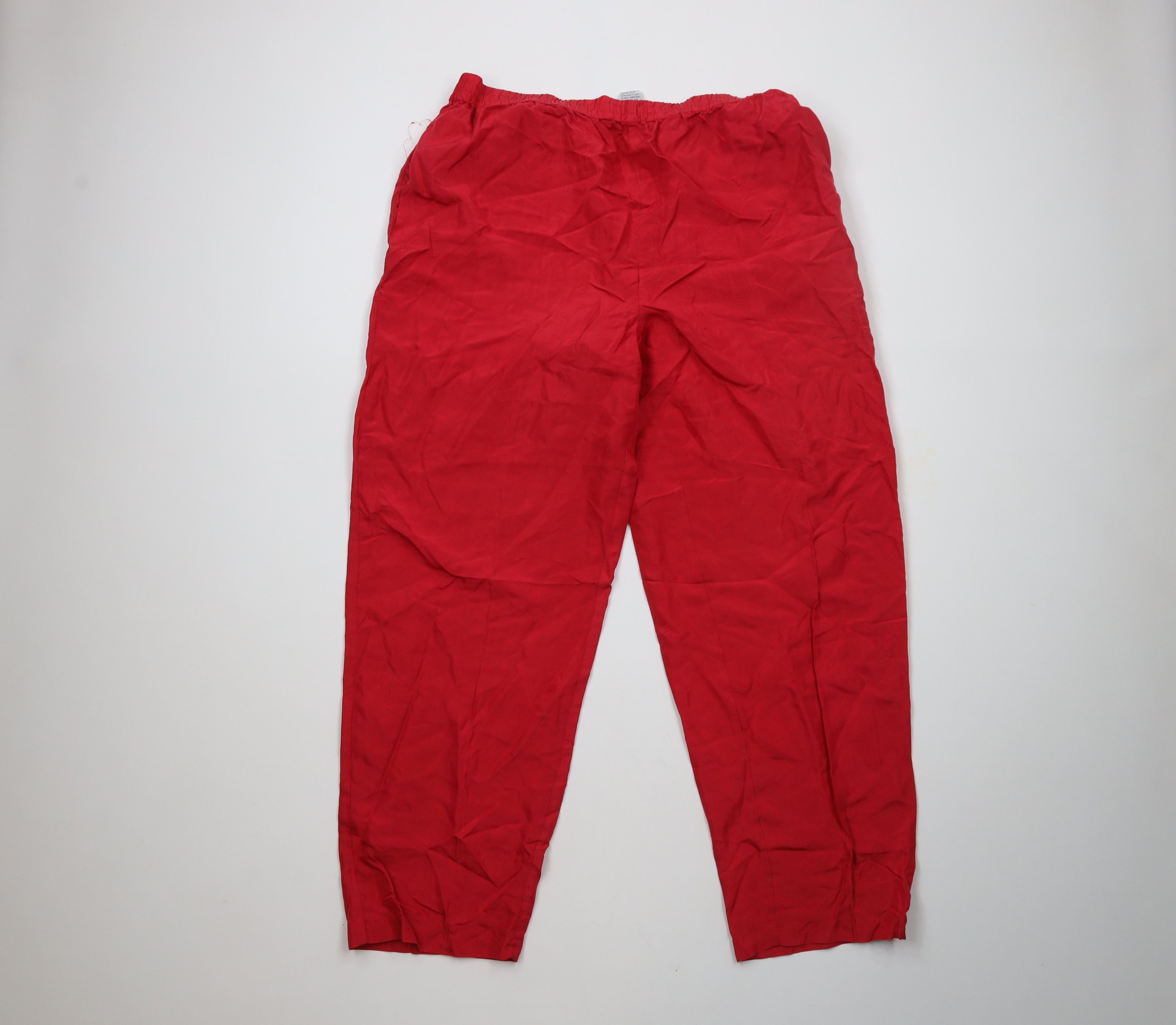 Diane von Furstenberg × Vintage Vintage 90s Diane von Furstenberg Lightweight Silk Pants Red Size 36" / US 14 / IT 50 - 1 Thumbnail