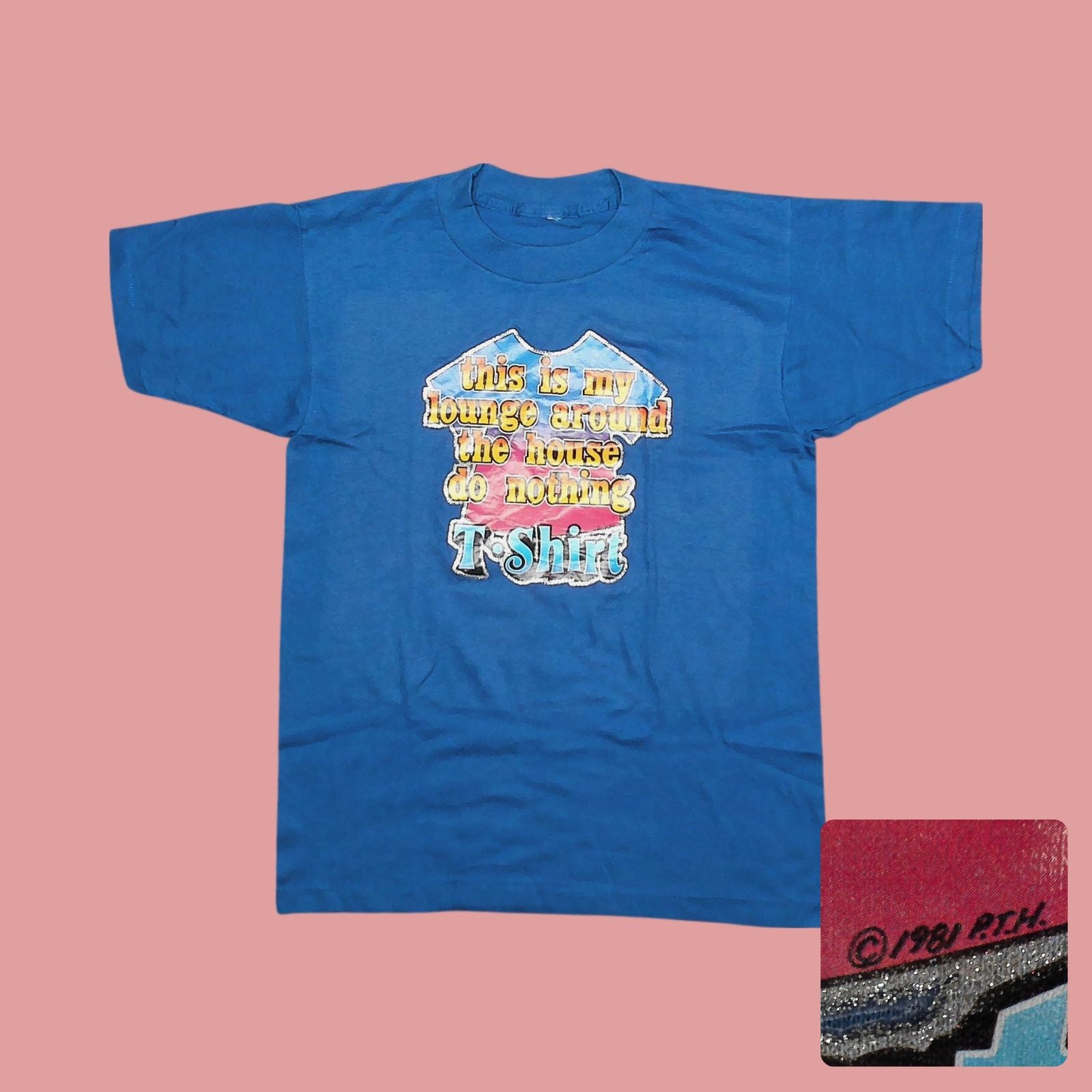 Vintage Vintage 1981 "Lounge Around" Iron-On Single Stitch Tee Size M / US 6-8 / IT 42-44 - 1 Thumbnail
