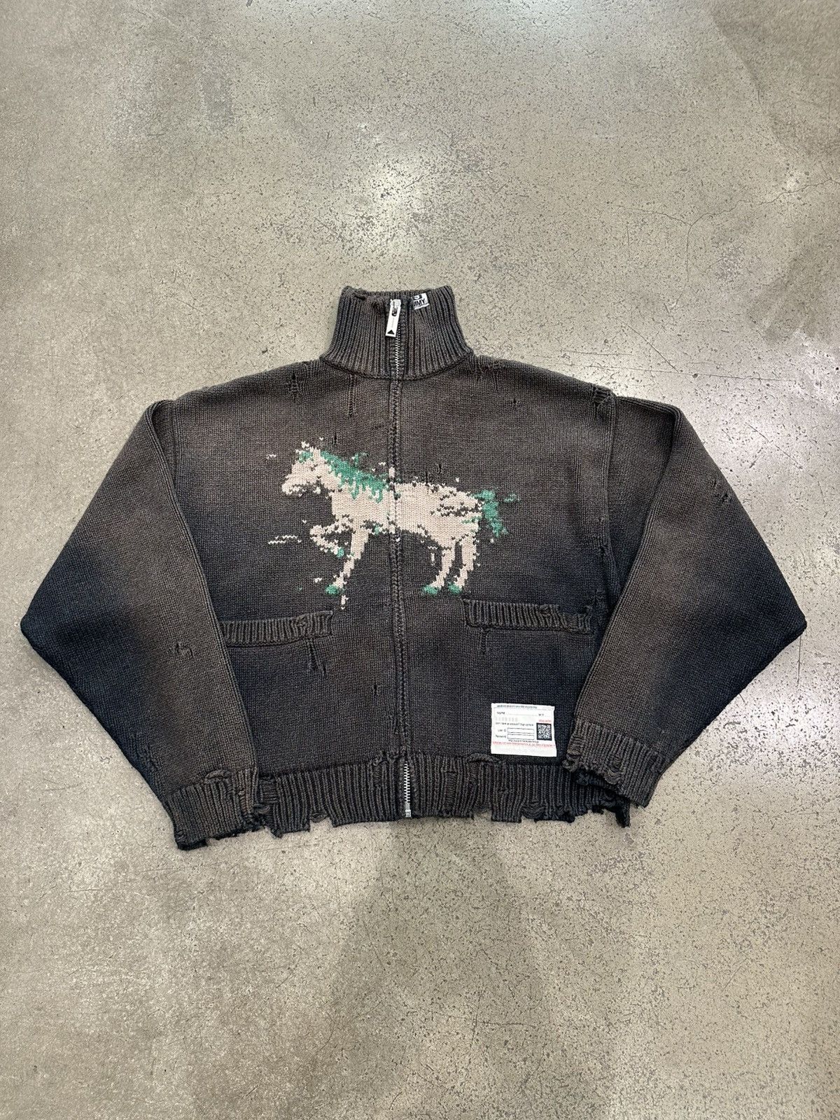 MAISON MIHARA YASUHIRO - Hoose Jacquard Knit Cardigan Black