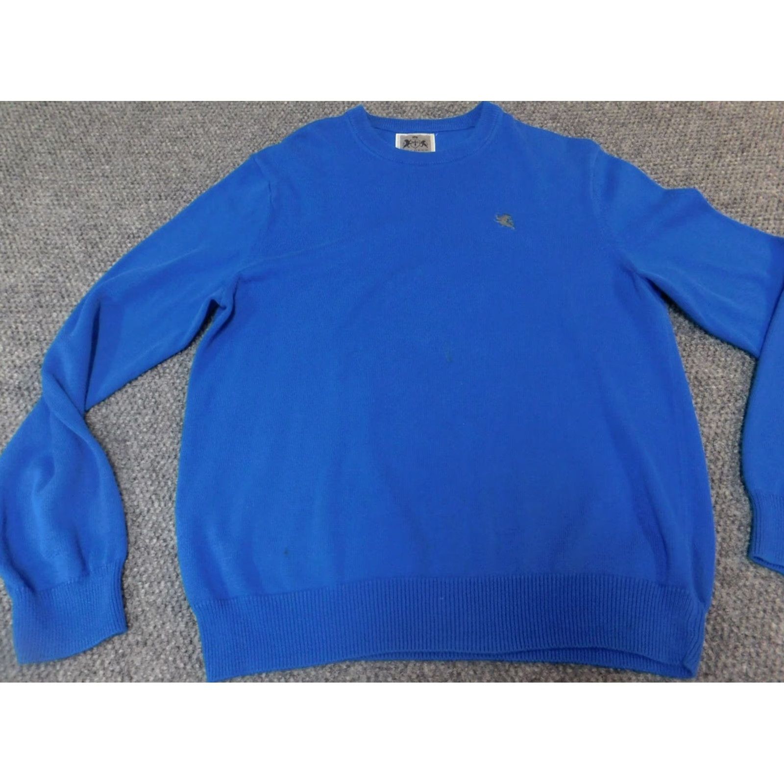 Express Express Mens Sweater Large Blue Logo Pullover V-Neck Stretch Cotton Classic Size US L / EU 52-54 / 3 - 3 Thumbnail