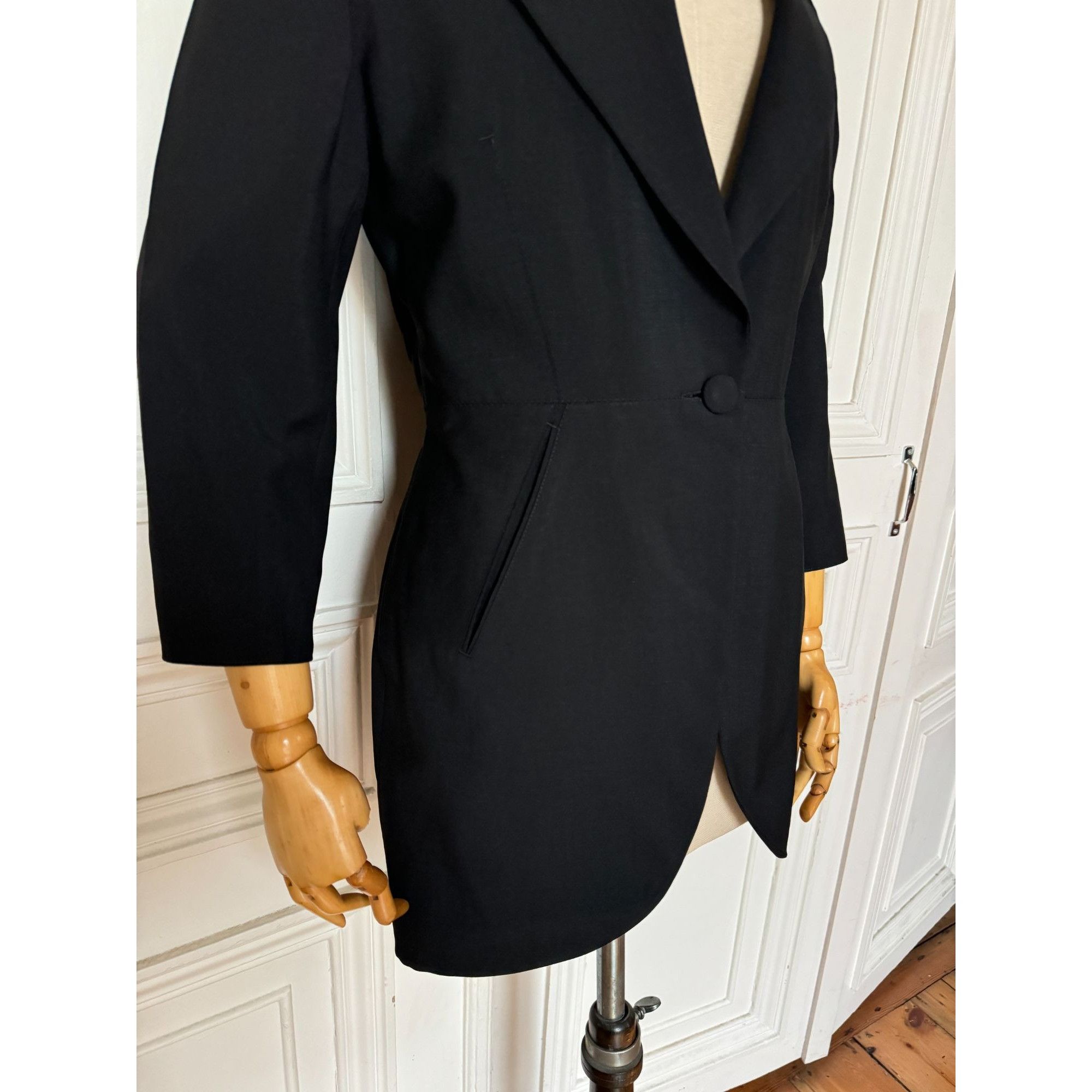 Jean Paul Gaultier 1990s Black Wool Blazer Jacket Size M / US 6-8 / IT 42-44 - 3 Thumbnail