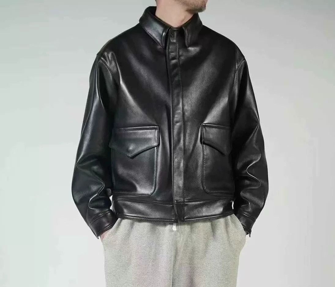 A.PRESSE A.PRESSE A-2 Leather Jacket Size US M / EU 48-50 / 2 - 2 Thumbnail