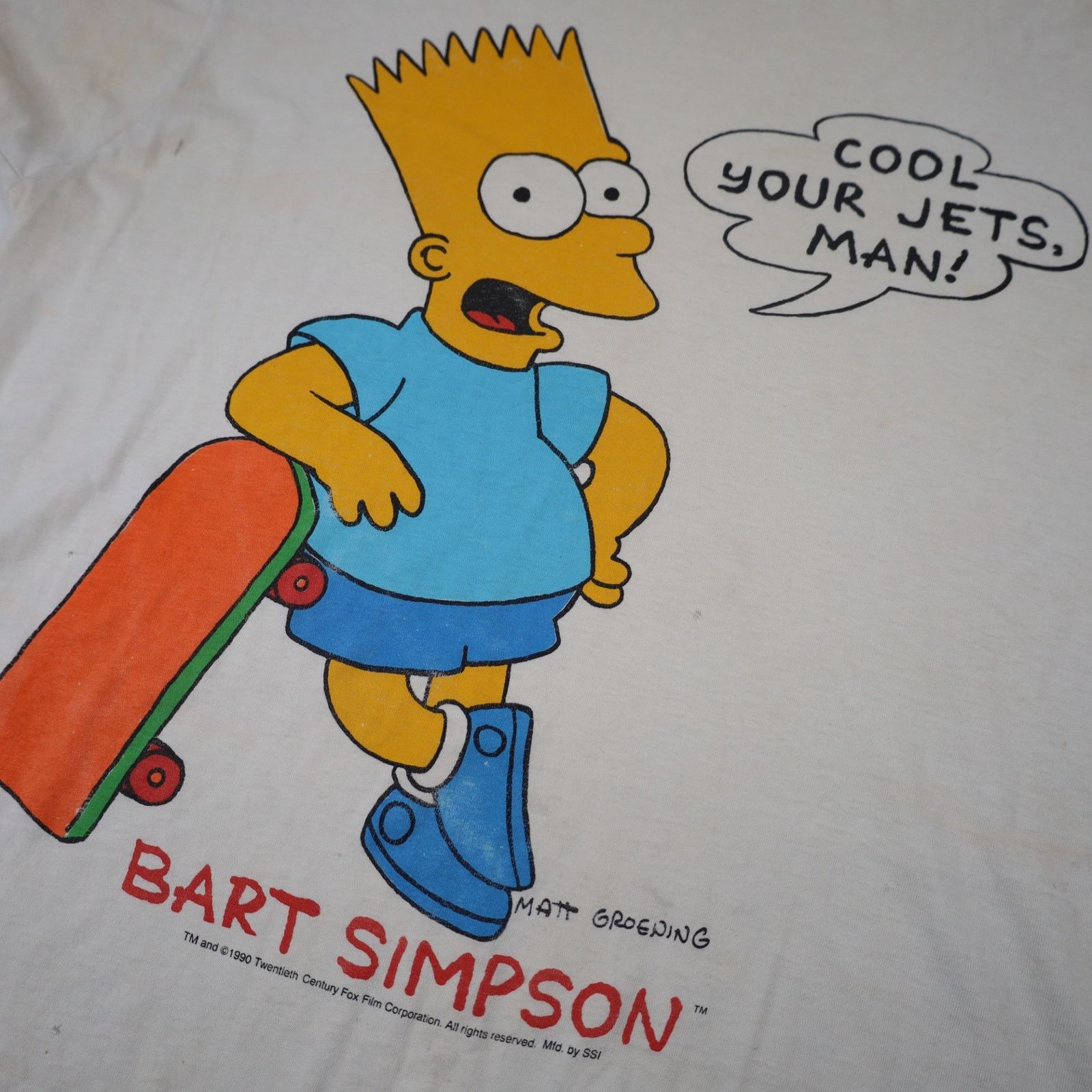 The Simpsons × Vintage VTG 1990 Bart Simpson "Cool Your Jets Man" Graphic T Shirt Size US L / EU 52-54 / 3 - 5 Thumbnail
