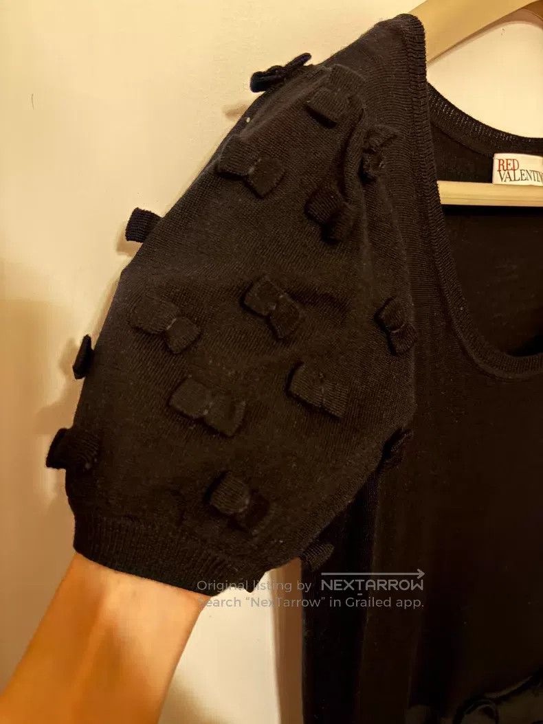 Valentino Valentino Black bow dress Size L / US 10 / IT 46 - 4 Thumbnail