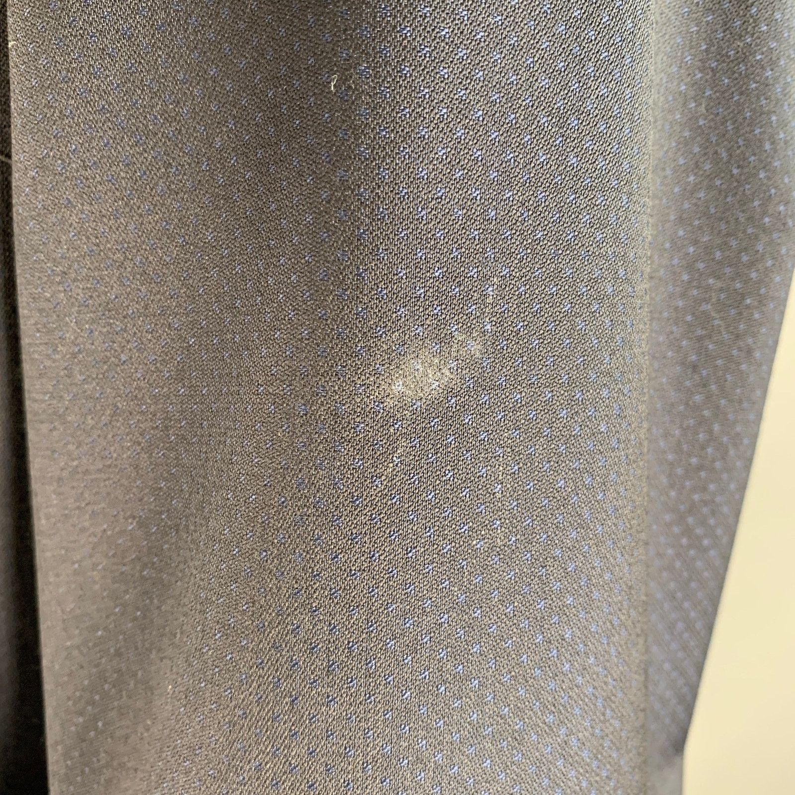 Hugo Boss 42 Long Navy Blue Dots Virgin Wool Peak Lapel Sport Coat Size 42R - 4 Thumbnail