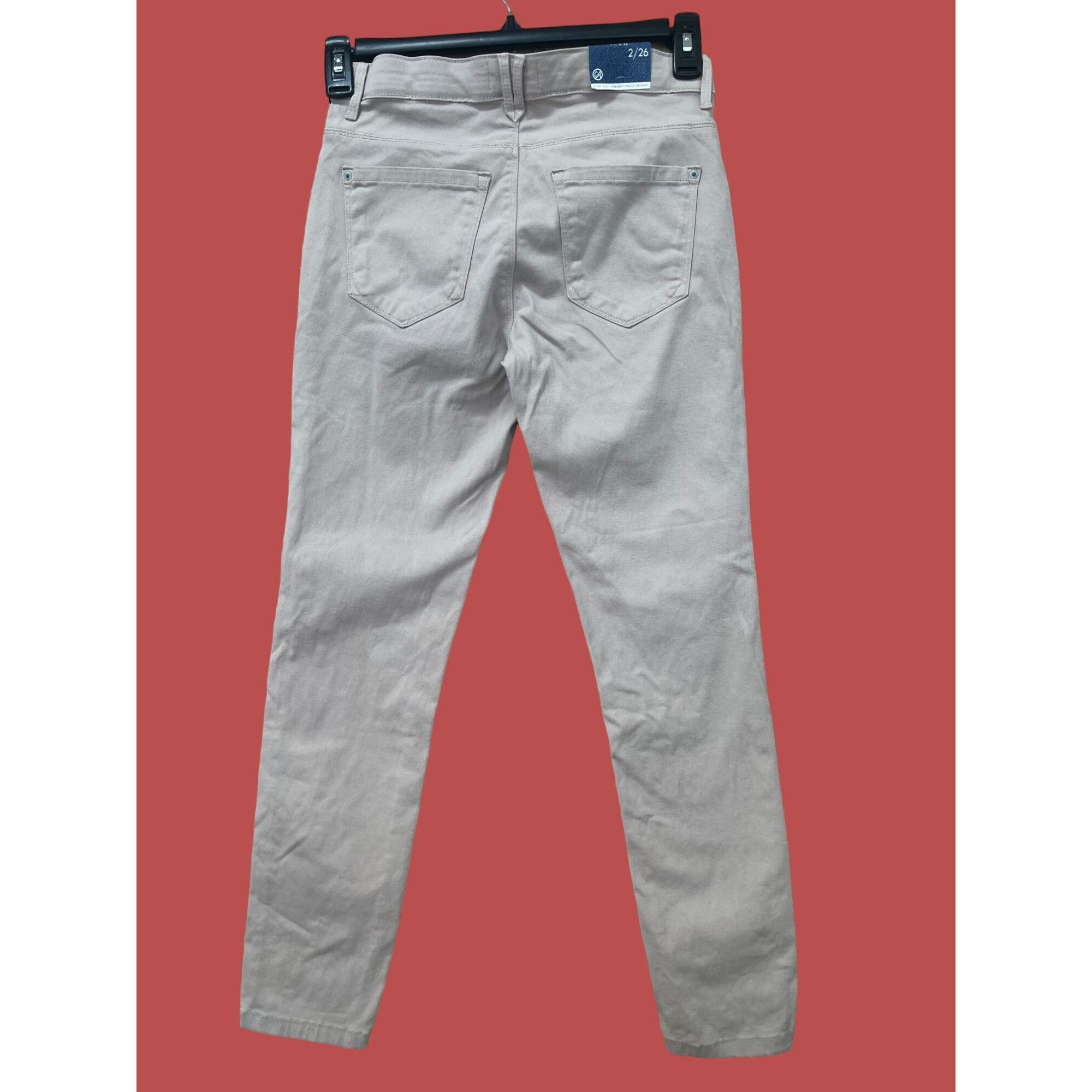 Other Curve Appeal - Women's Pants High Waist Comfort Skinny - Bei Size 26" / US 2 / IT 38 - 2 Thumbnail