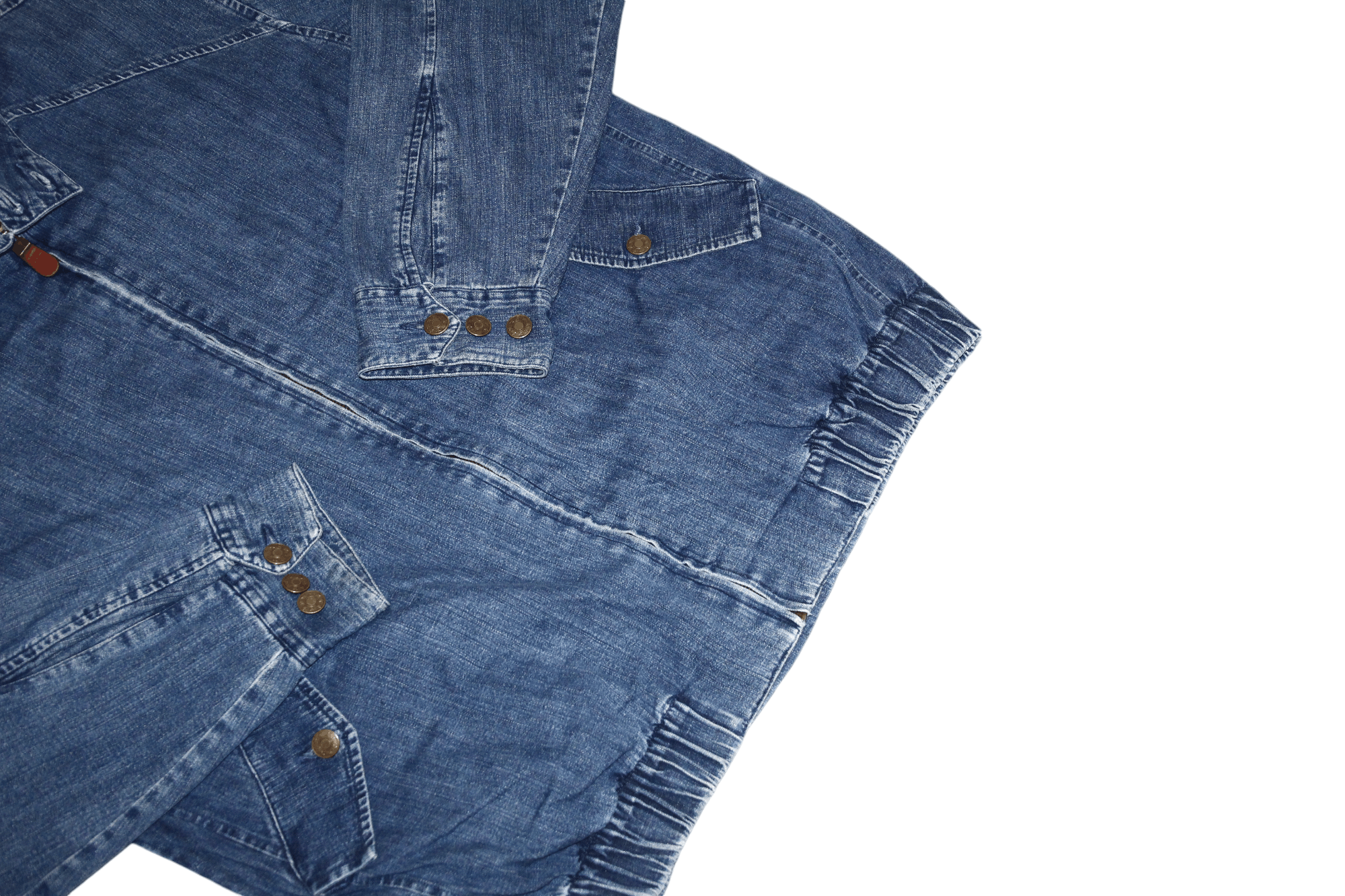 Orvis Vtg 90's ORVIS workers blue wash denim baggy bomber jacket Size US M / EU 48-50 / 2 - 7 Thumbnail