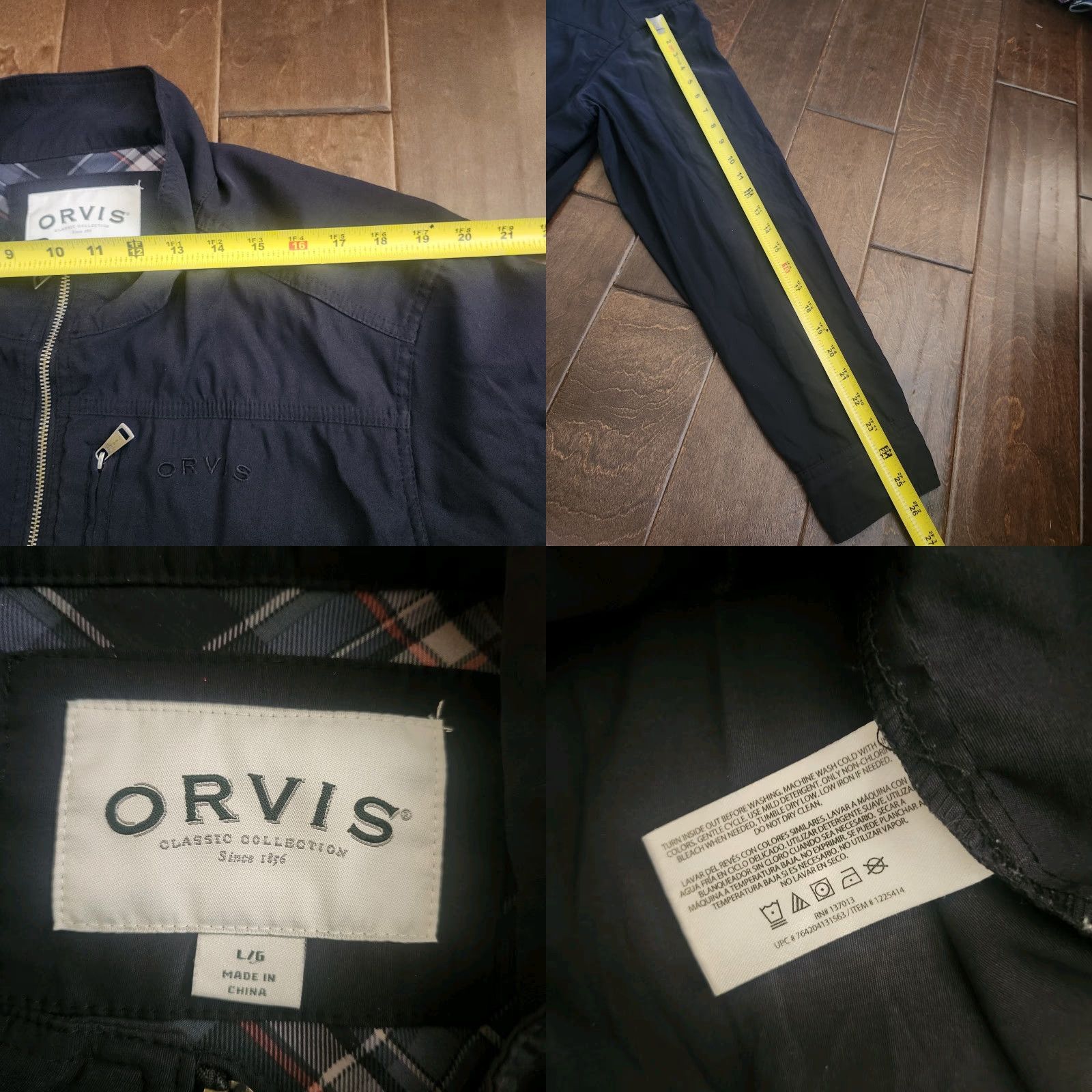 Orvis Orvis Mens Large Black Full Zip Lightweight Jacket Nylon Outdoor Casual Jacket Size US L / EU 52-54 / 3 - 9 Thumbnail