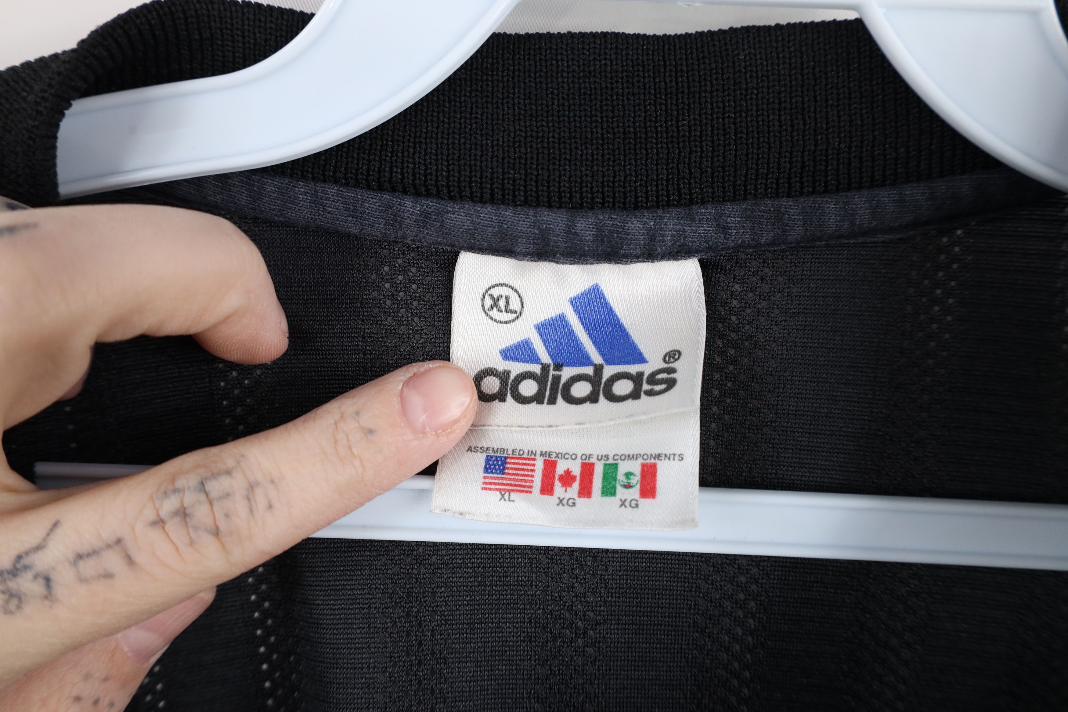 Adidas × Vintage Vintage 90s Adidas Striped Mesh Futbol Soccer Jersey T-Shirt Size US XL / EU 56 / 4 - 7 Thumbnail