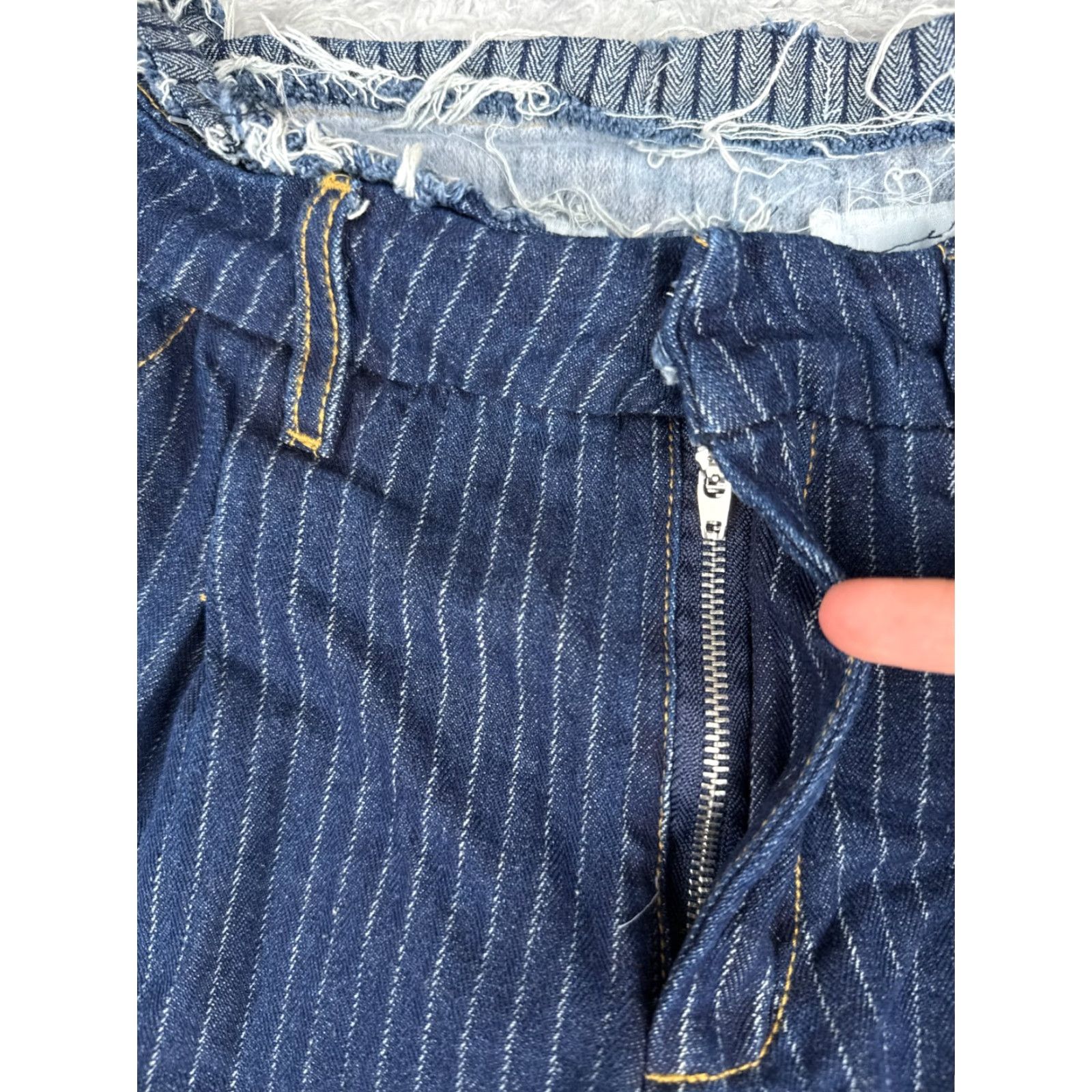 Forever 21 Forever 21 Jeans Womens 26 Blue Vertical Stripe Wide Leg Mid Rise Cotton 26x31 Size 26" / US 2 / IT 38 - 5 Thumbnail