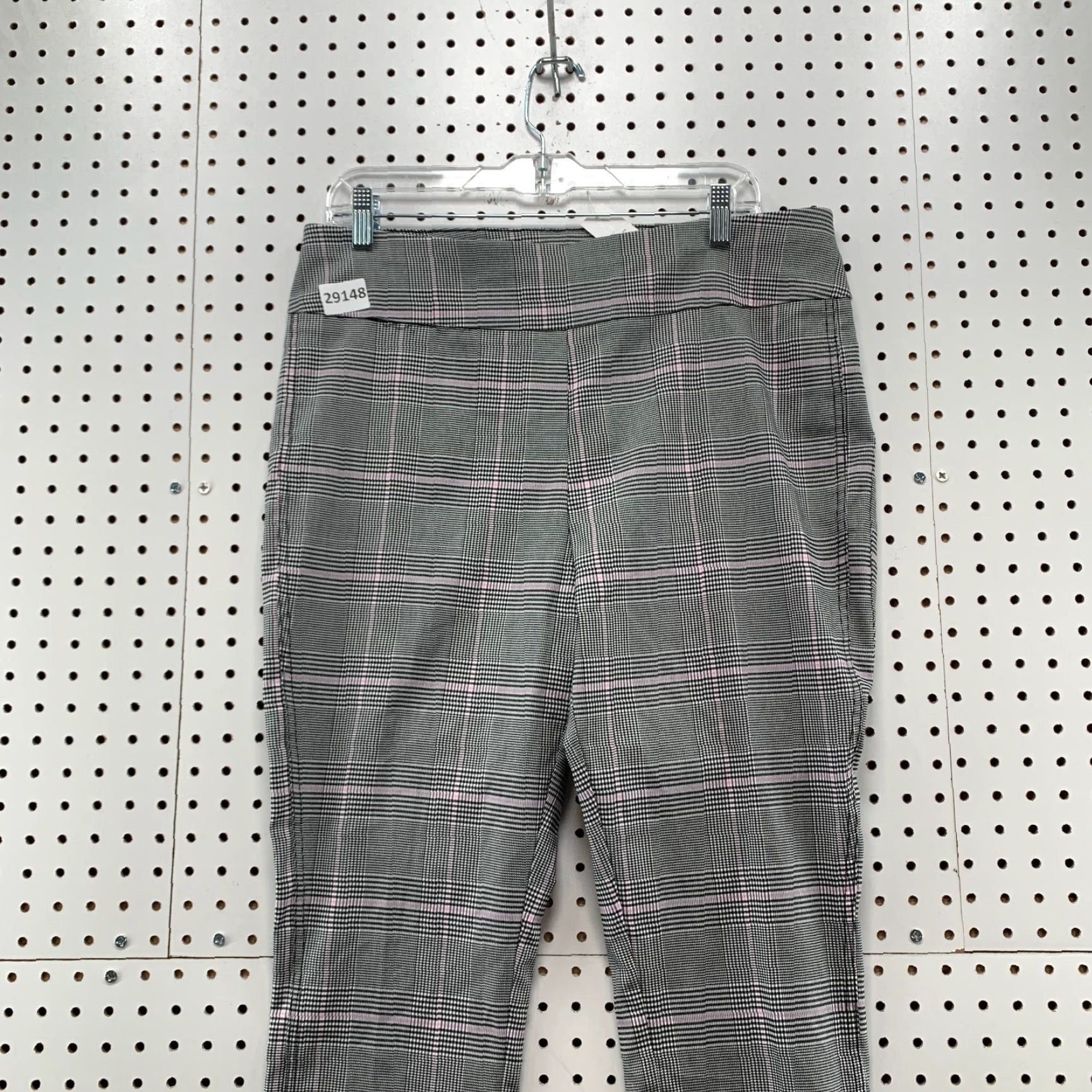Vintage VINTAGE New York & Co Women XL Tapered Leg Trouser Pants Plaid Black Pink 34x27 Size 40" / US 18 - 2 Thumbnail
